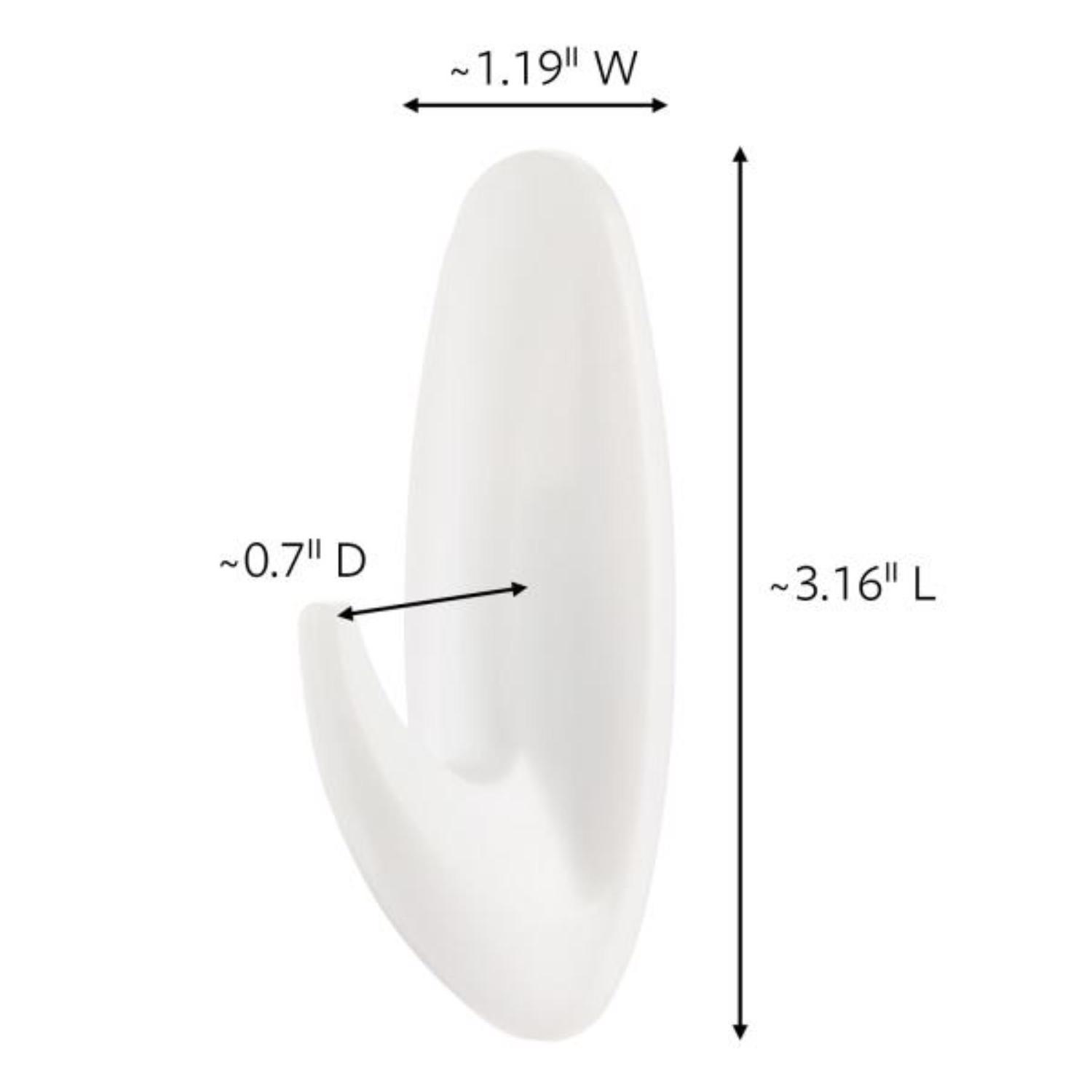 3M Command Medium Plastic Designer Hooks 3.125 in. L 2 pk