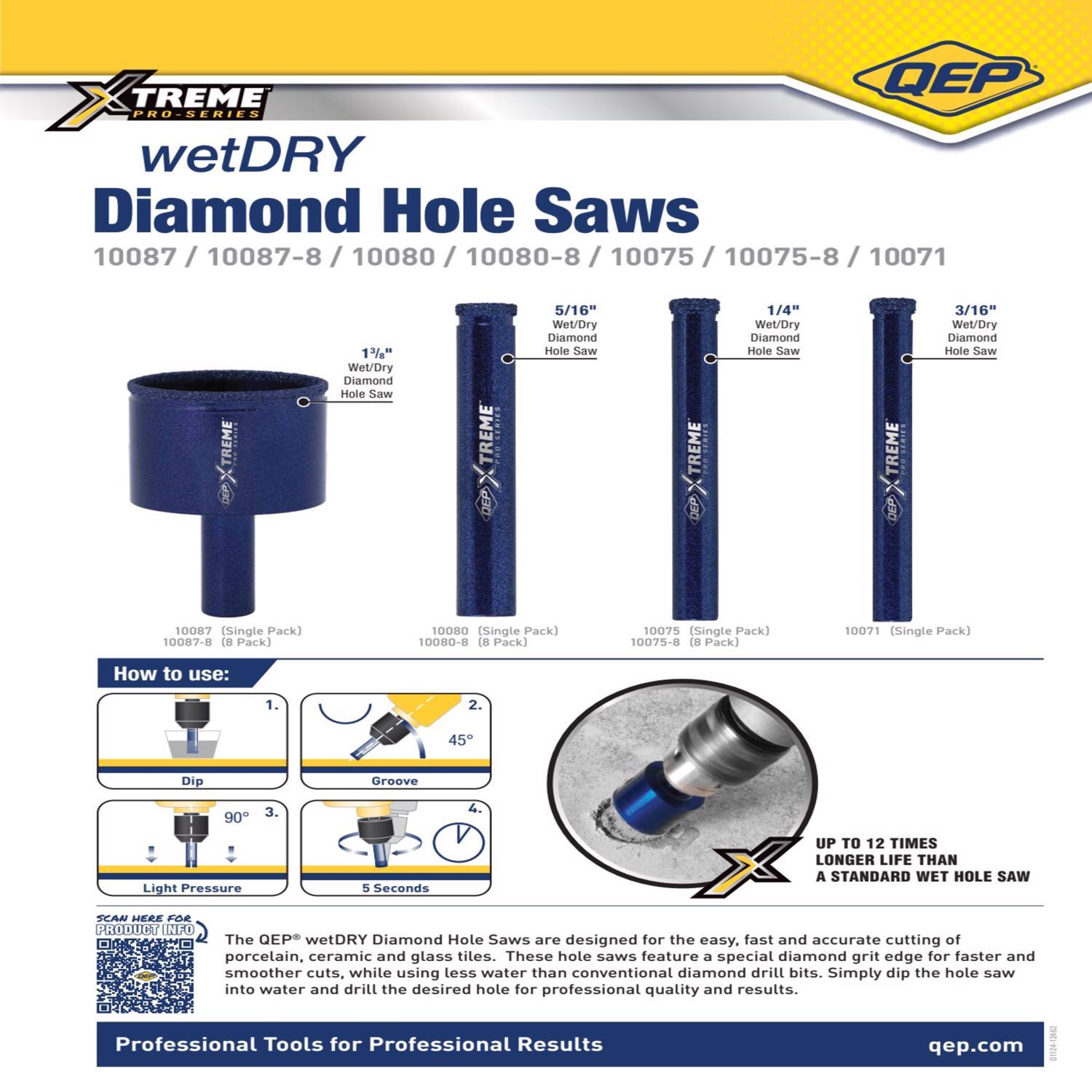 QEP 1-3/8 in. Diamond Wet/Dry Tile Hole Saw