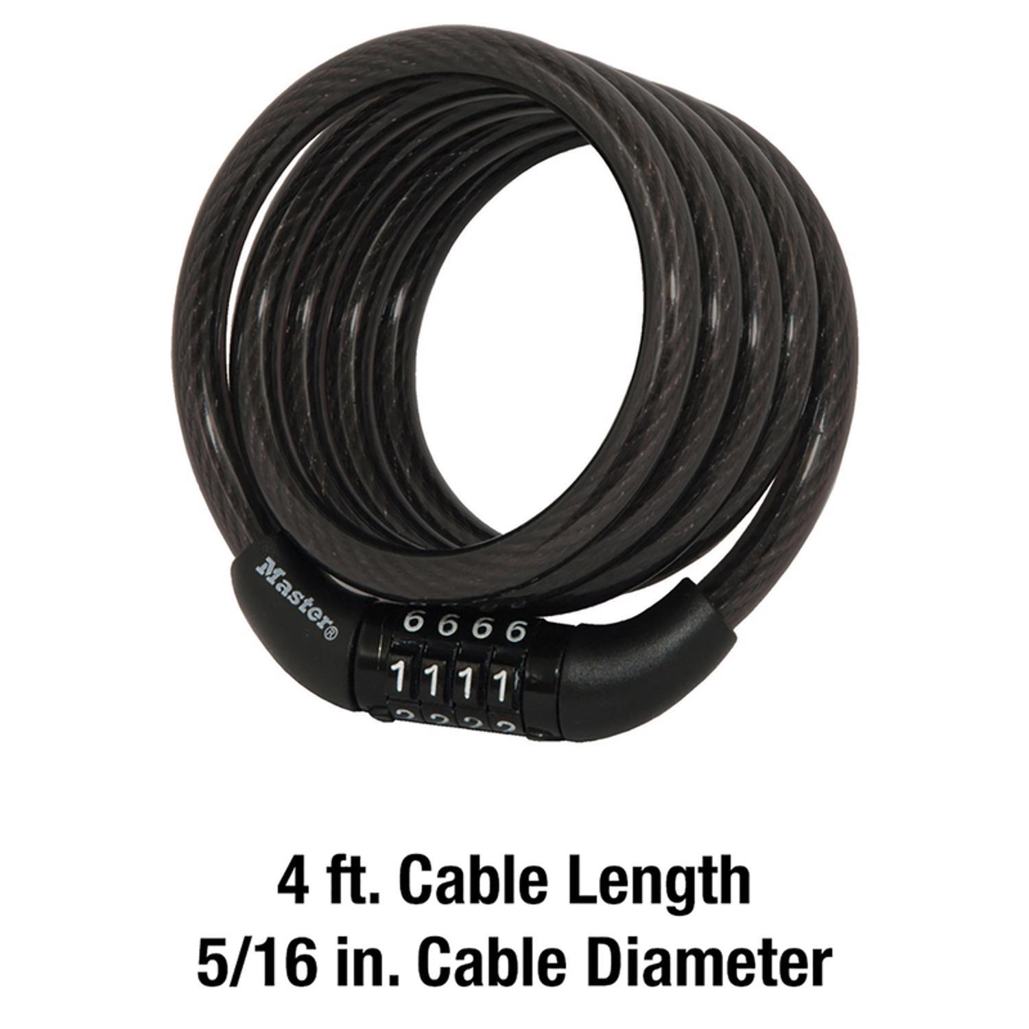 Master Lock 5/16 in. D X 48 in. L Vinyl Coated Steel Locking Cable