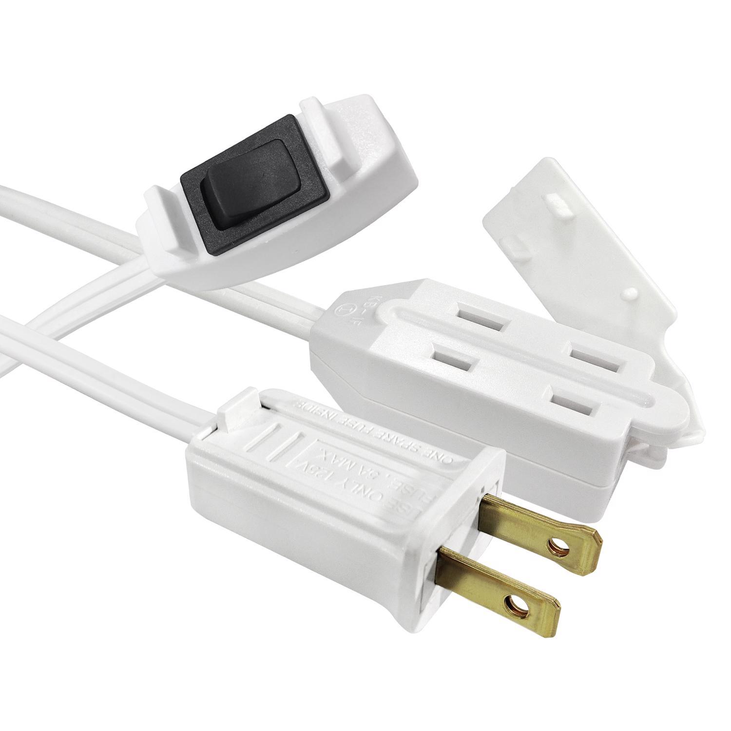 Ace Indoor 15 ft. L White Extension Cord 18/2 SPT-2