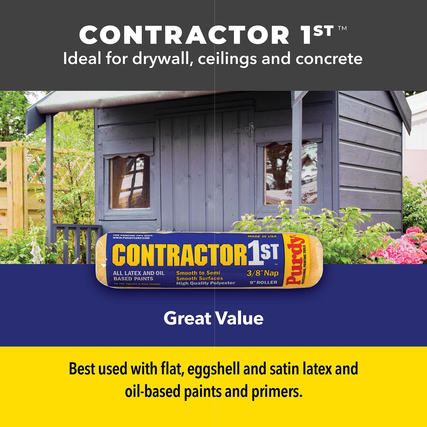 Purdy Contractor 1st Polyester 9 in. W X 3/8 in. Paint Roller Cover 3 pk