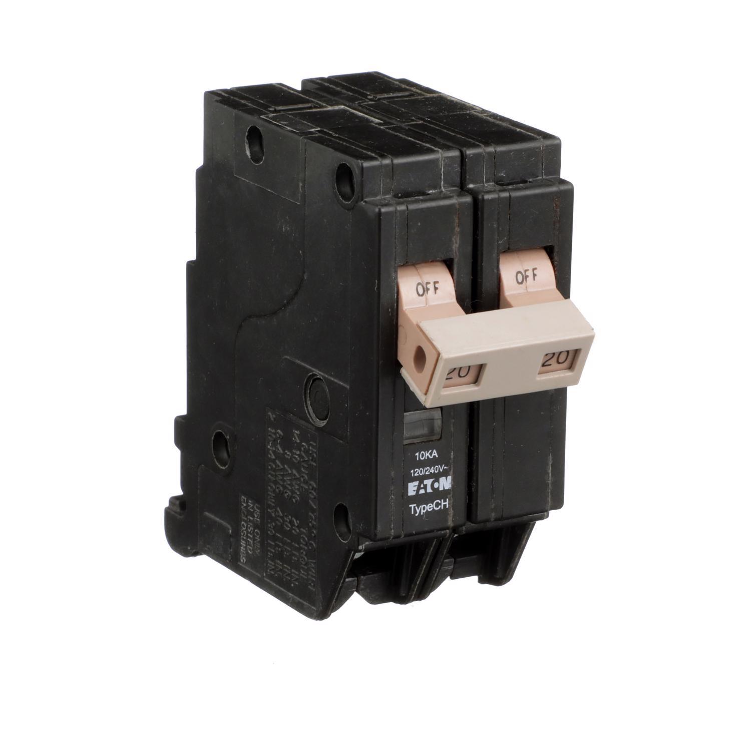 Eaton 20 amps Plug In 2-Pole Circuit Breaker