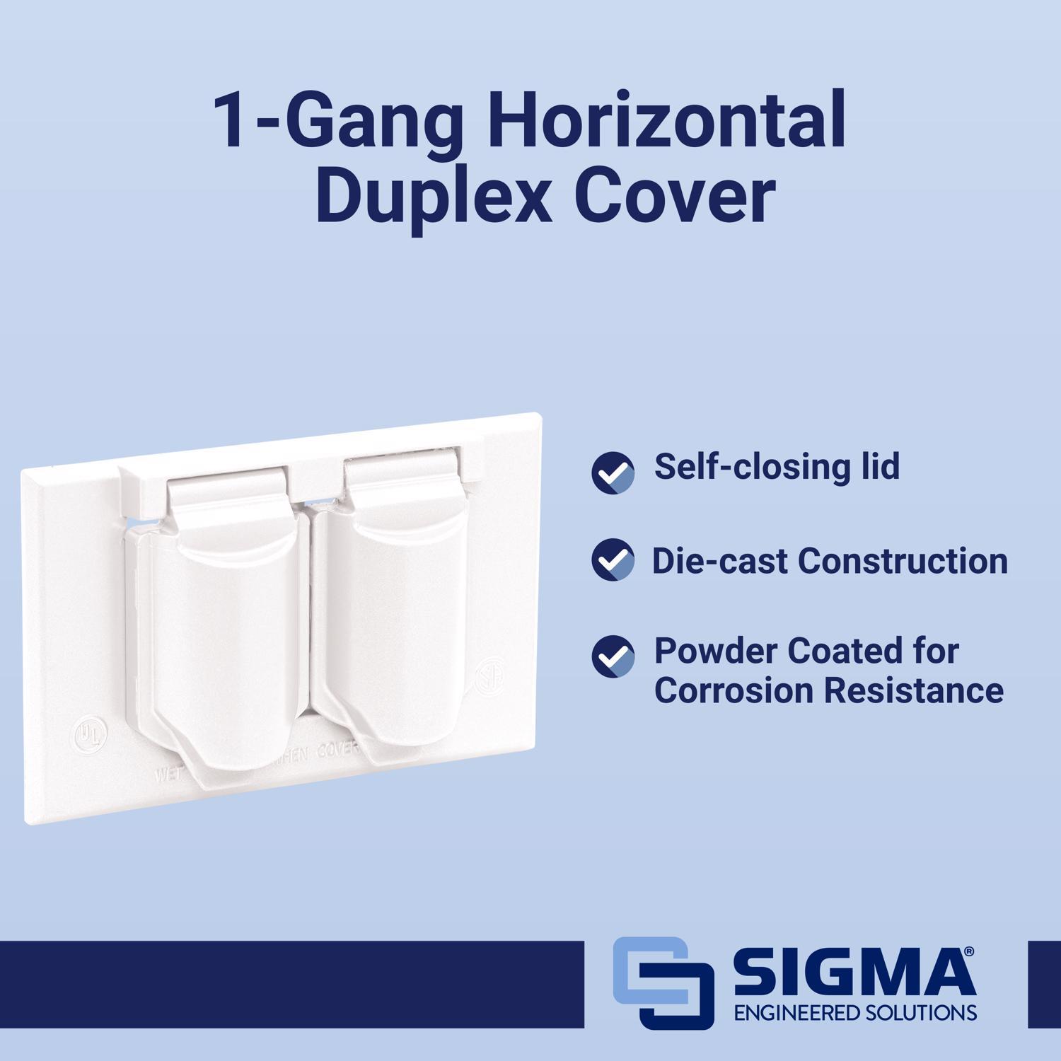 Sigma Engineered Solutions Rectangle Die-Cast Metal 1 gang 2.83 in. H X 4.57 in. W Horizontal Duplex