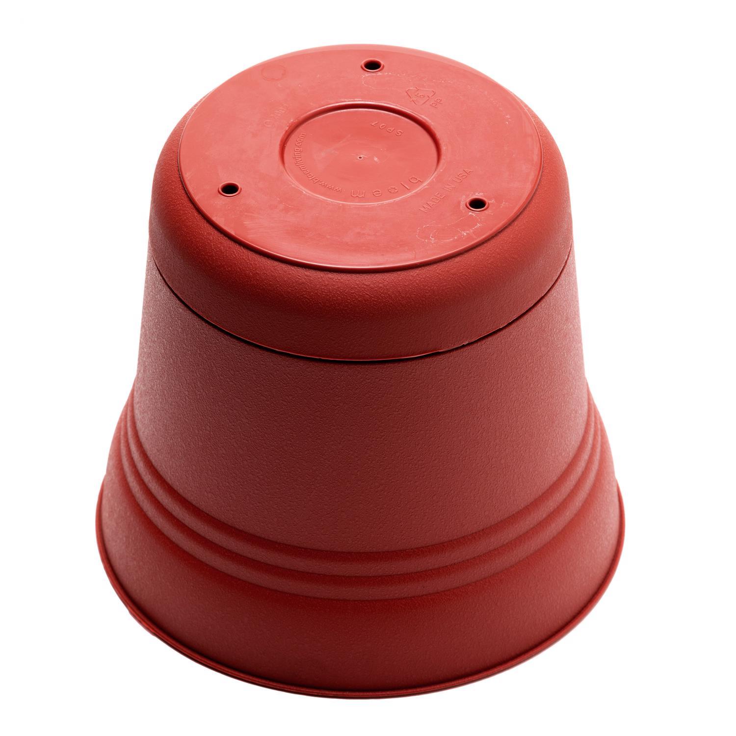 Bloem Saturn 10.75 in. H X 12.25 in. W Plastic Traditional Planter Burnt Red