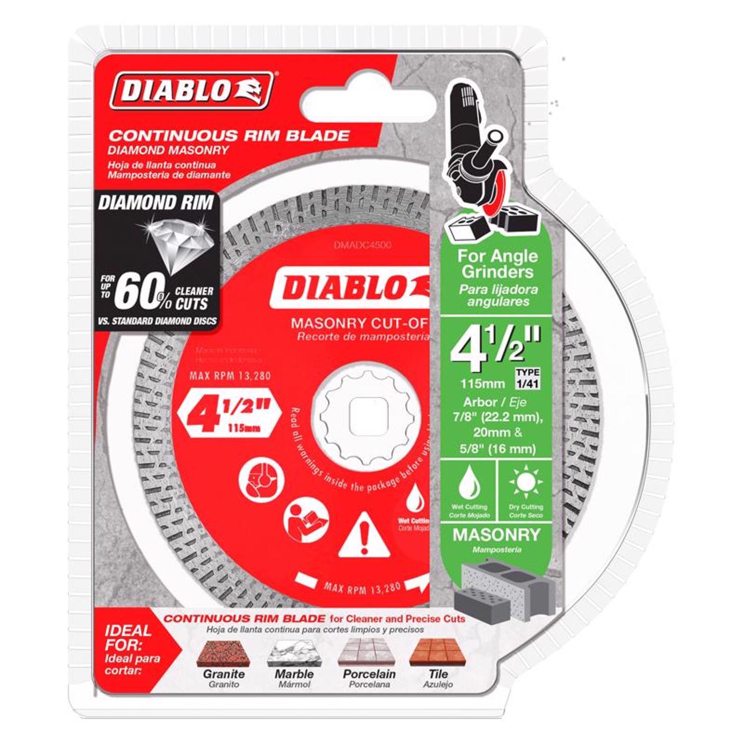 Diablo 4-1/2 in. D X 7/8 in. X.055 in. thick Diamond Masonry Cut-Off Disc 1 pk
