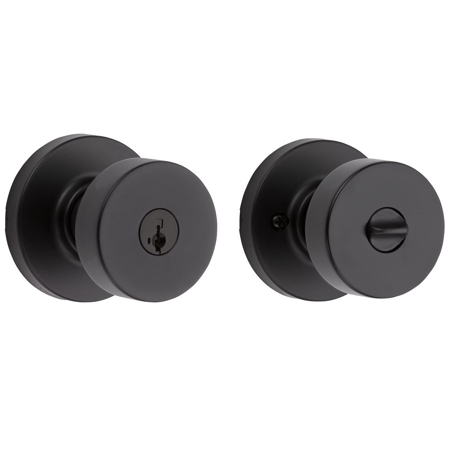 Kwikset Signature Series Pismo Iron Black Entry Door Knob KW1 2-1/4 in.