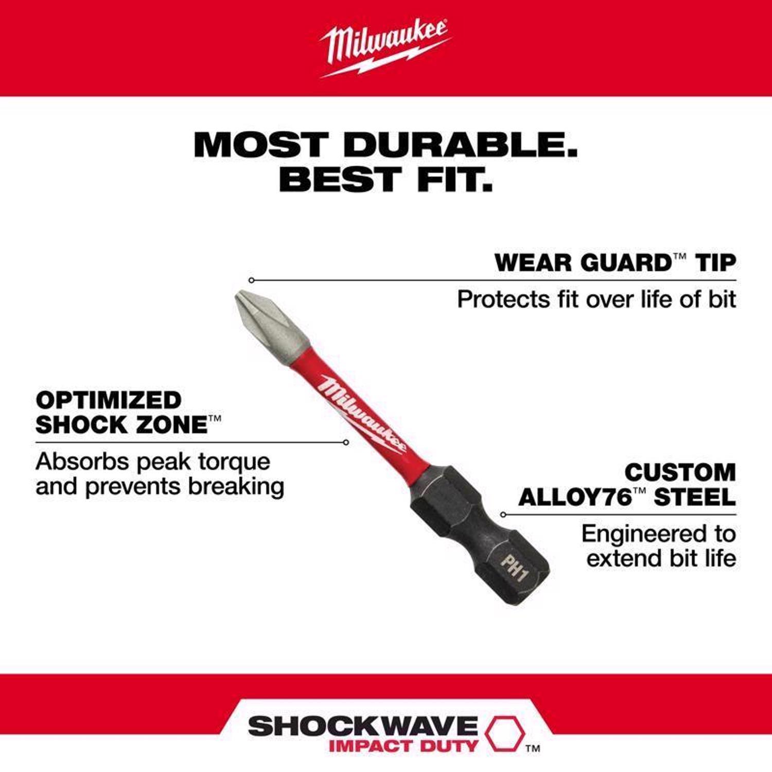 Milwaukee Shockwave Torx T15 Screwdriver Bit Steel 1 pc