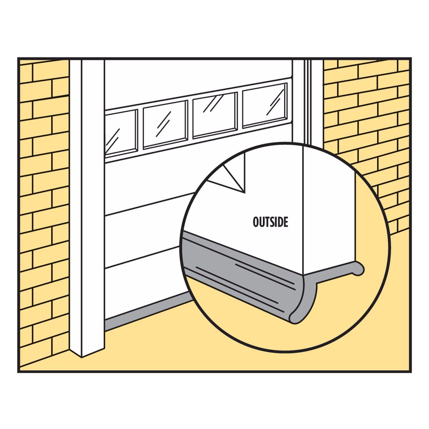 M-D Building Products Black Rubber Door Set Seal For Garage Doors 108 in. L X 1 in.