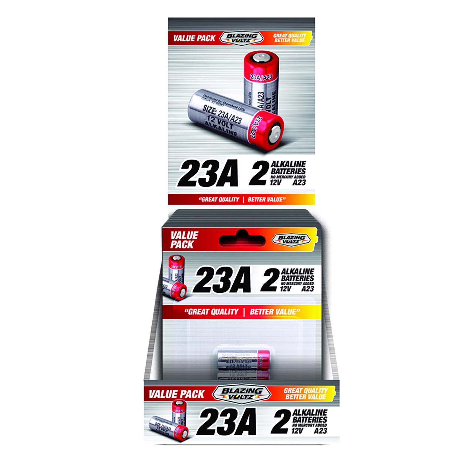 Blazing Voltz Alkaline 23A 12 V Electronics Battery A23 2 pk