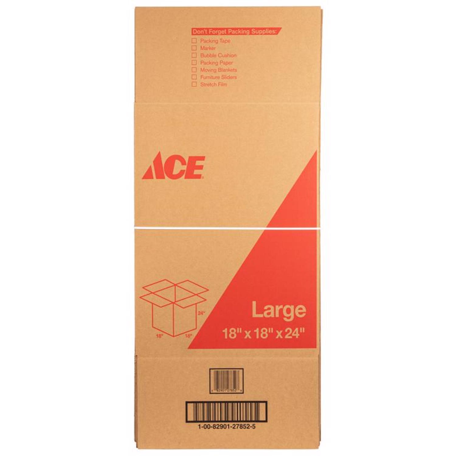 Ace 24 in. H X 18 in. W X 18 in. L Cardboard Corrugated Box 1 pk