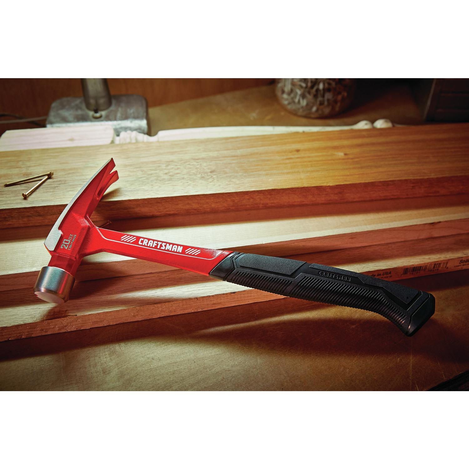CRAFTSMAN 20 oz Smooth Face Claw Hammer 7.75 in. Steel Handle
