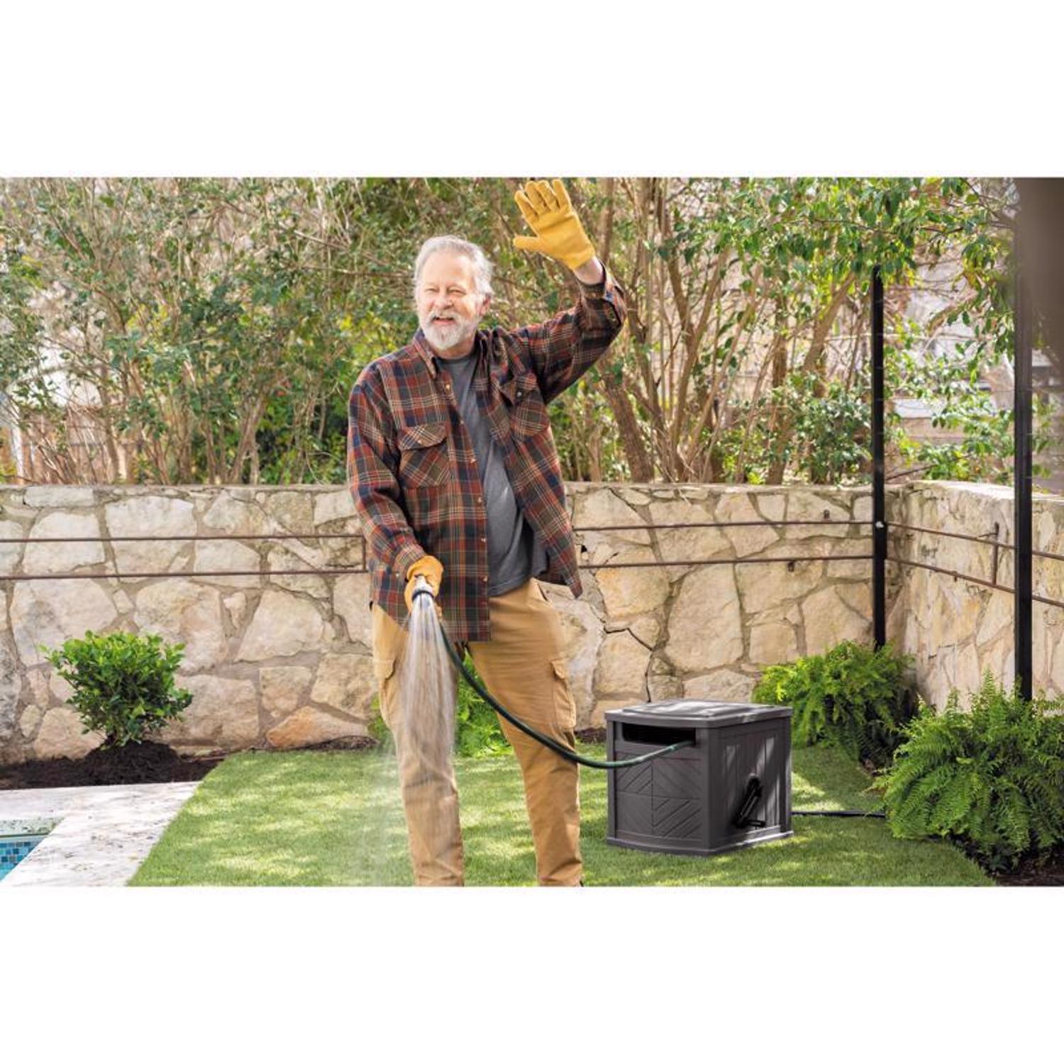 Suncast 150 ft. Gray Hideaway Hose Reel