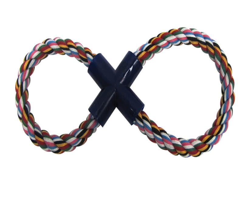 Boss Pet Digger's For Dog Multicolored Cotton Figure 8 Figure Eight Rope Dog Toy Small 1 pk