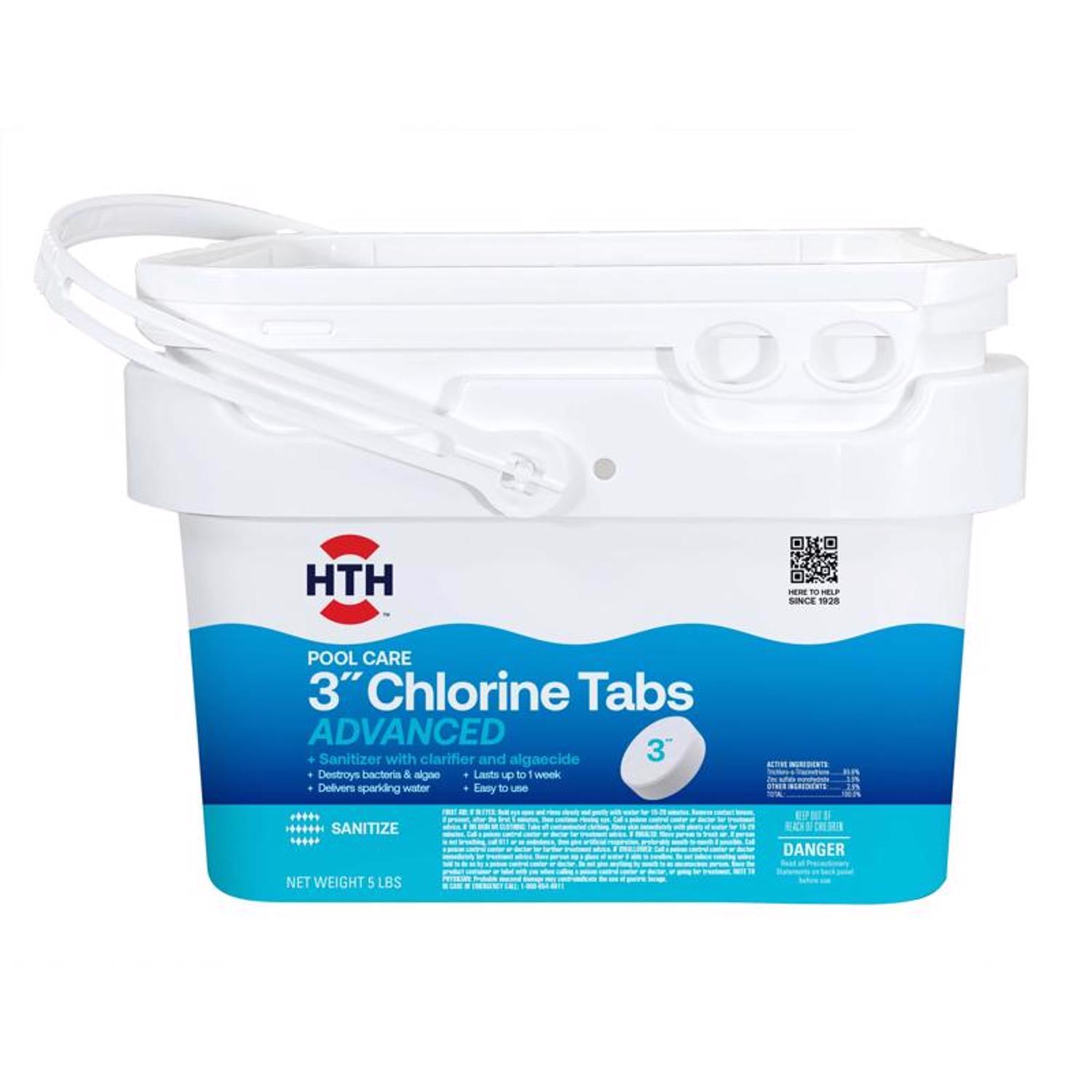 HTH Pool Care 3&quot Tablet Chlorinating Chemicals 5 lb