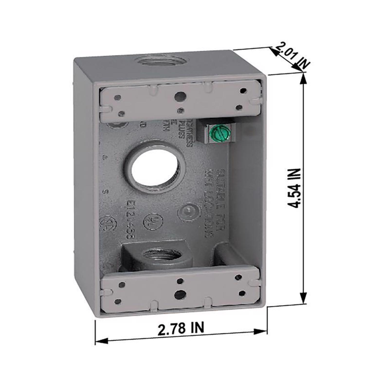 Sigma Engineered Solutions New Work 18.3 cu in Rectangle Die-Cast Metal 1 gang Weatherproof Box Gray