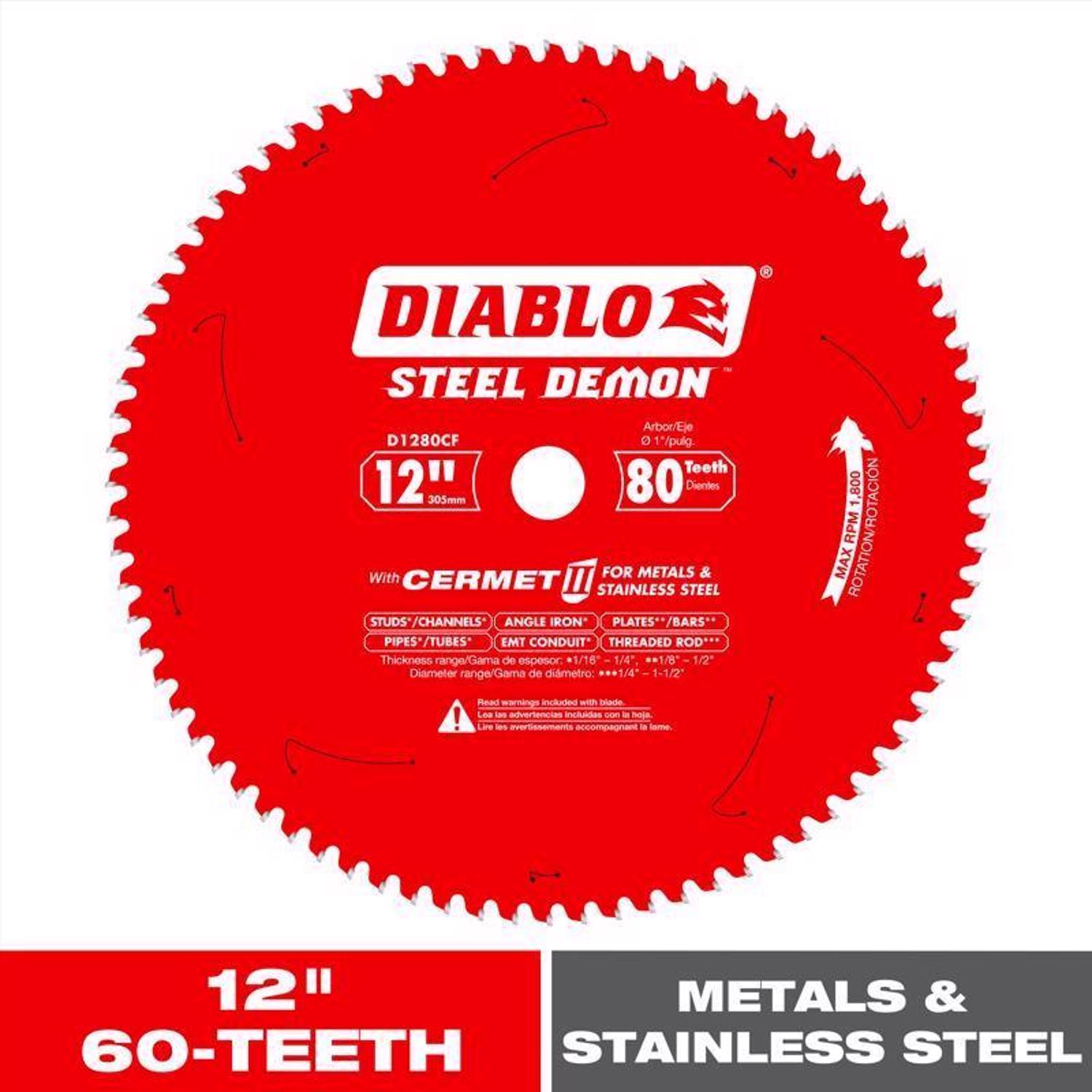 Diablo Steel Demon 12 in. D X 1 in. Cermet Metal Saw Blade 60 teeth 1 pk
