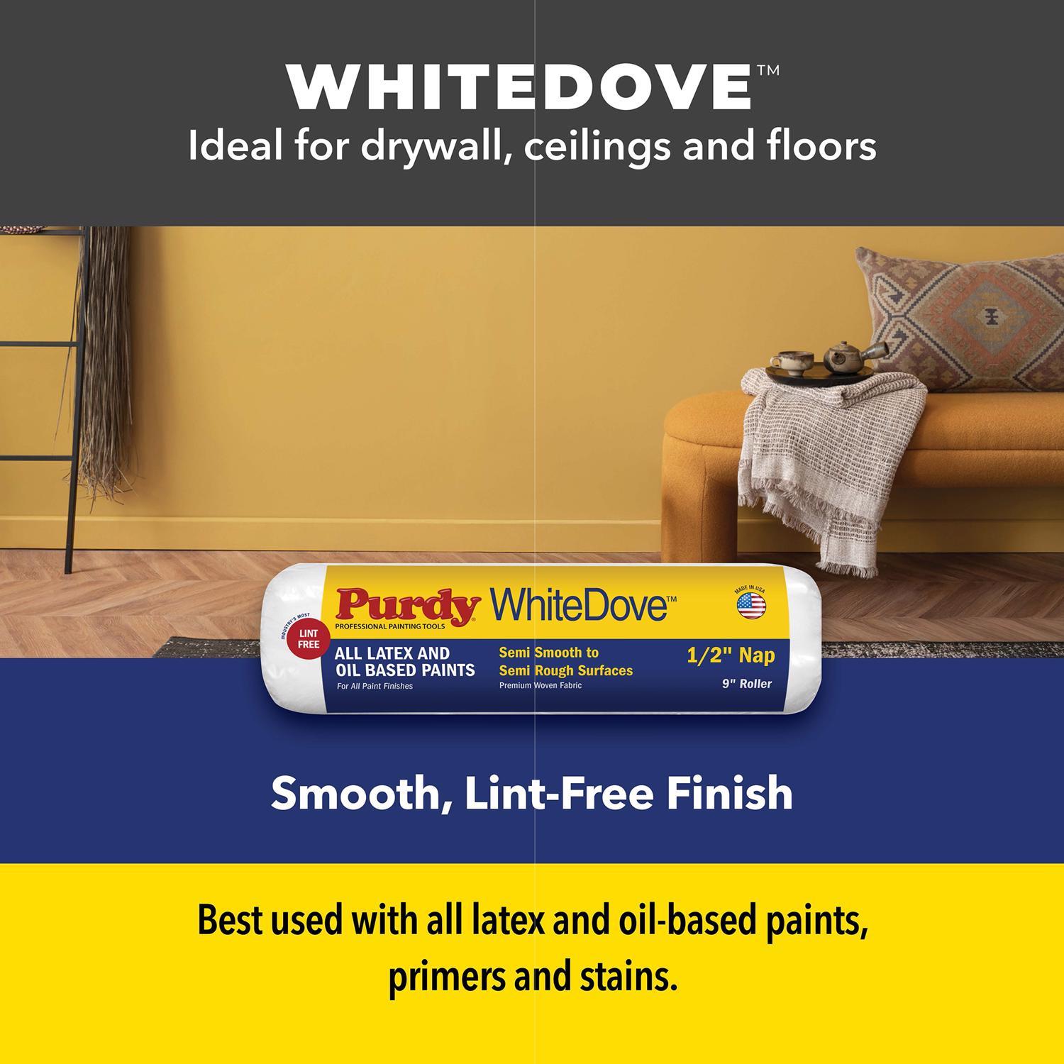 Purdy White Dove Woven Fabric 4.5 in. W X 1/4 in. Jumbo Mini Paint Roller Cover 2 pk