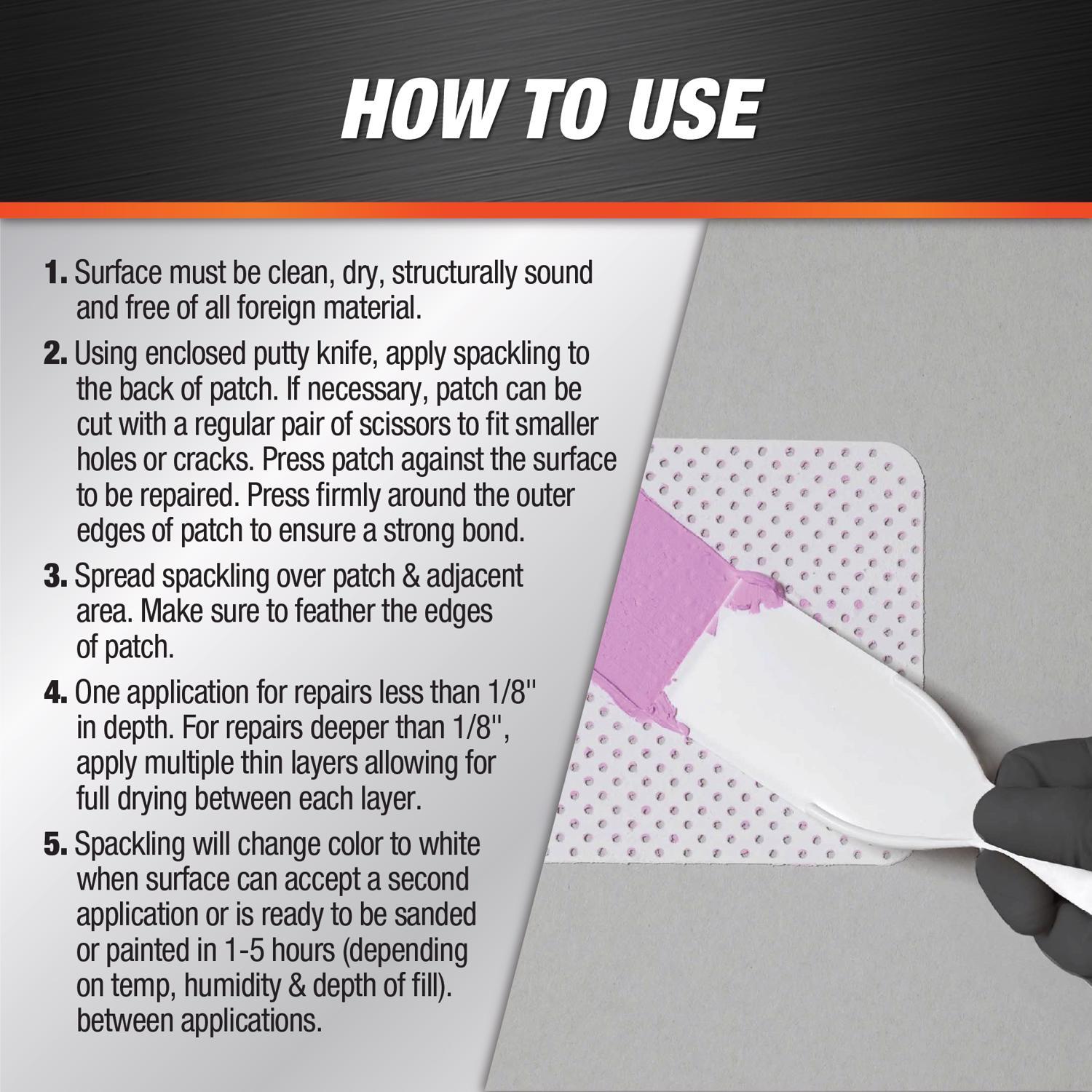 DAP Drydex 3.5 in. L X 6-3/5 in. W Spackling White Wall Repair Kit