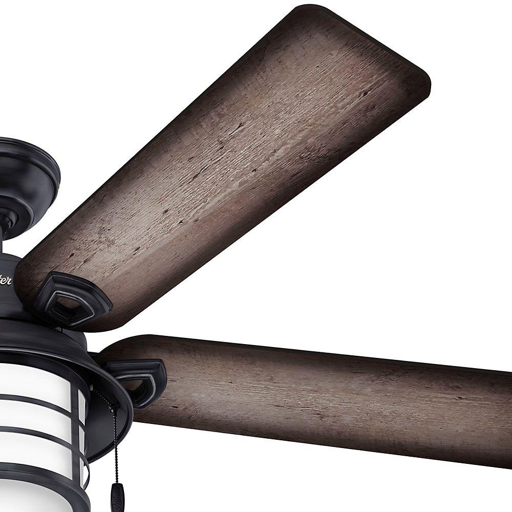 Hunter Key Biscayne 54" Indoor/Outdoor Weathered Zinc Gray Ceiling Fan with Light Kit