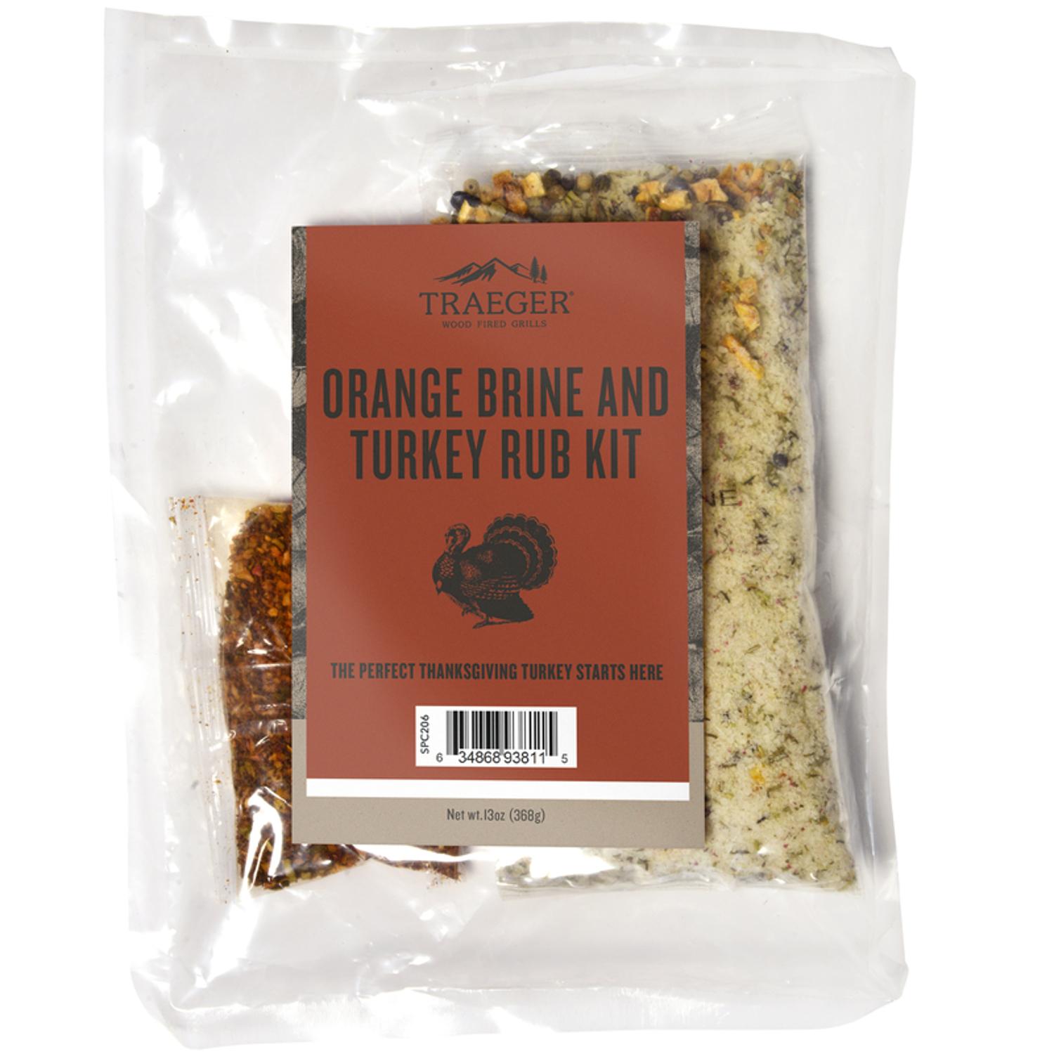 Traeger Turkey Blend Hardwood Pellets with Brine Kit All Natural Maple/Hickory 18 lb