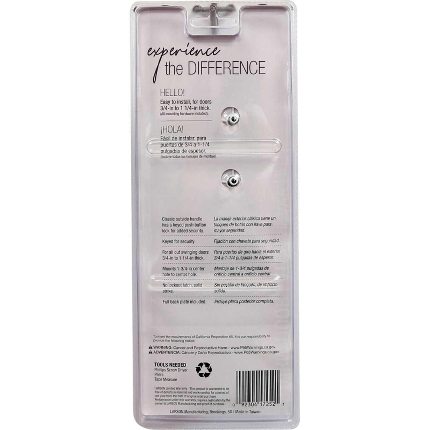 Larson Heavy Duty Zinc-Plated White Zinc Push Button Keyed Latch 1 pk
