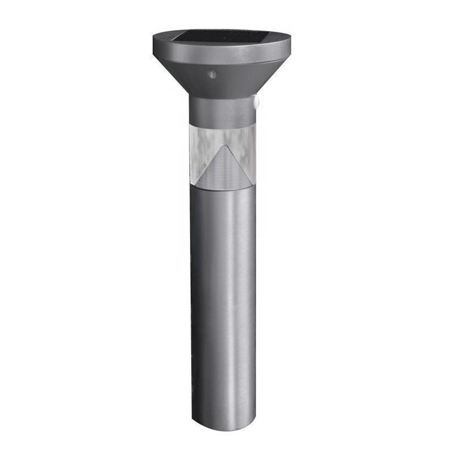 Feit OneSync Brushed Nickel Solar Powered 0.4 W LED Bollard Light 1 pk