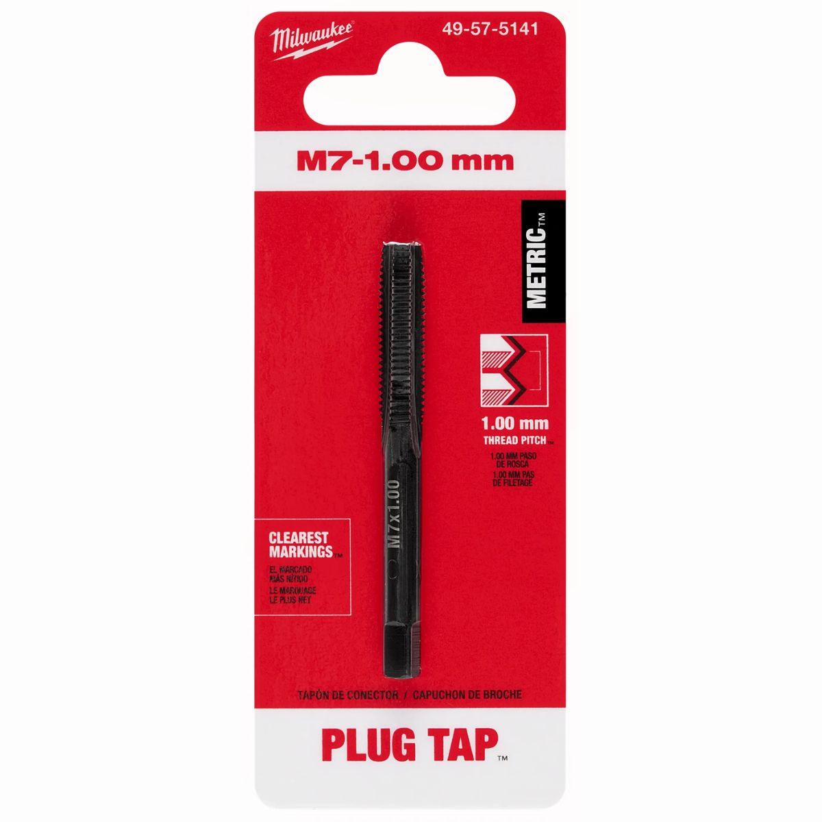 Milwaukee Metric M7x1.0 mm Straight Flute Plug Tap