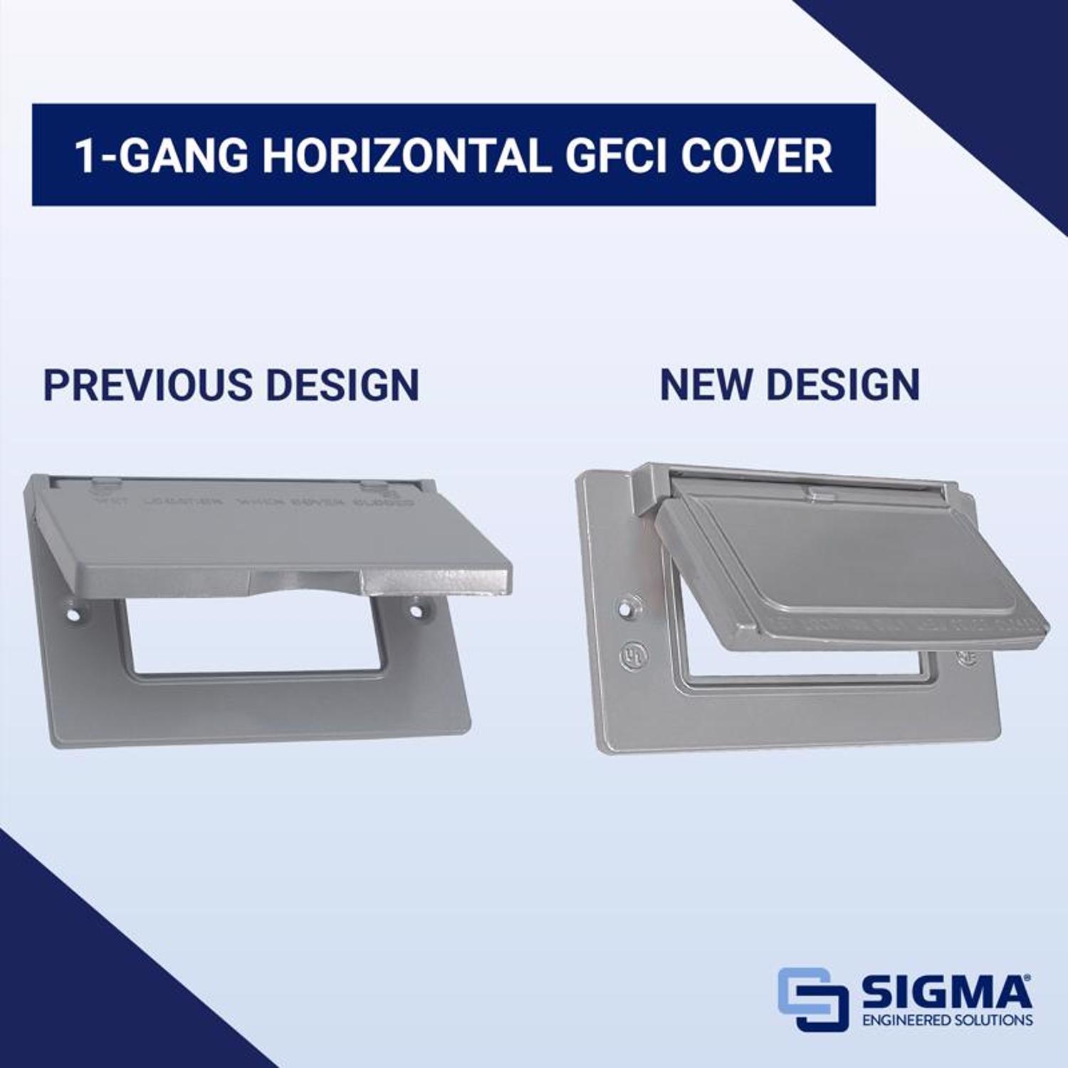 Sigma Engineered Solutions Rectangle Die-Cast Metal 1 gang 2.83 in. H X 4.57 in. W Horizontal GFCI C