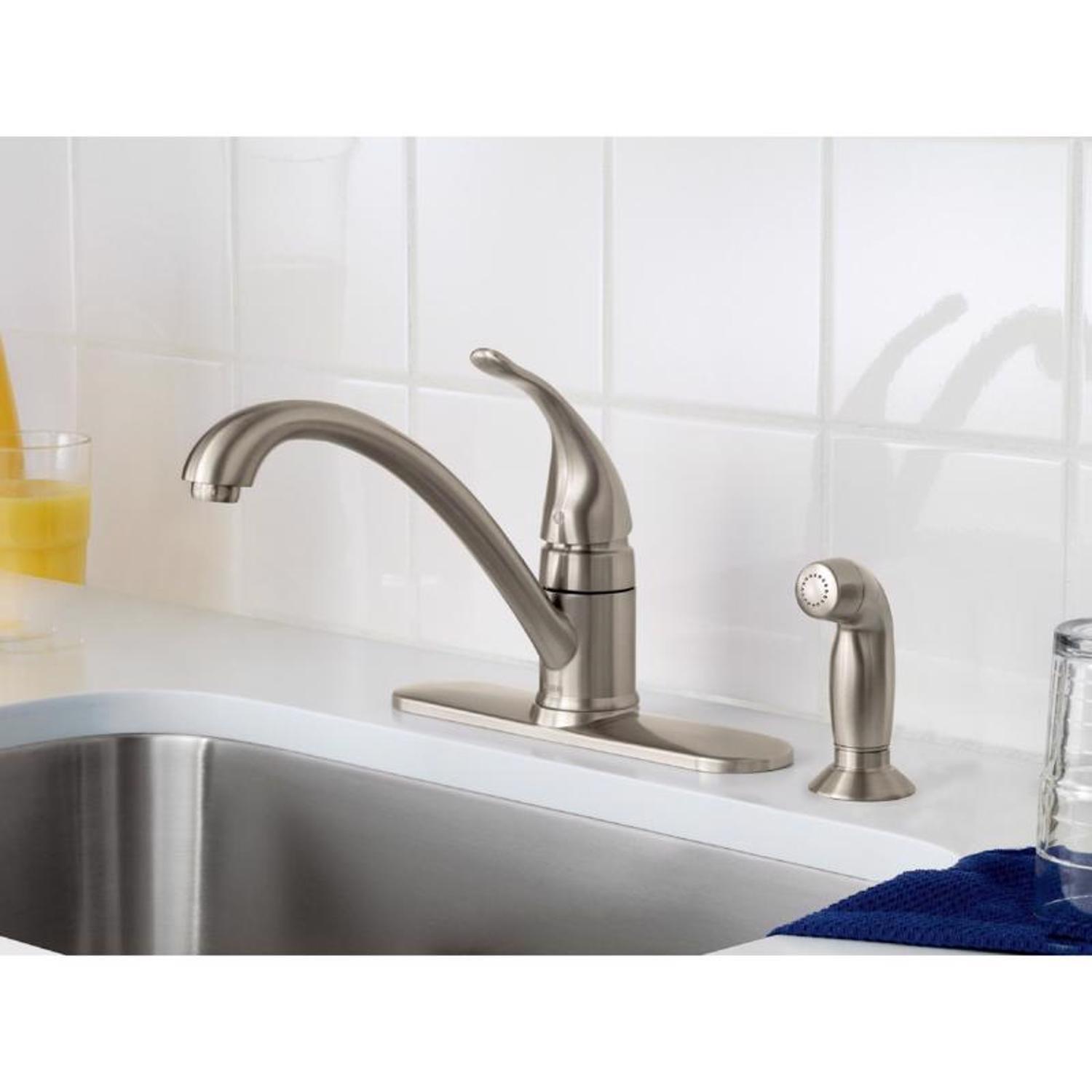 Moen Torrance One Handle Stainless Steel Kitchen Faucet Side Sprayer Included
