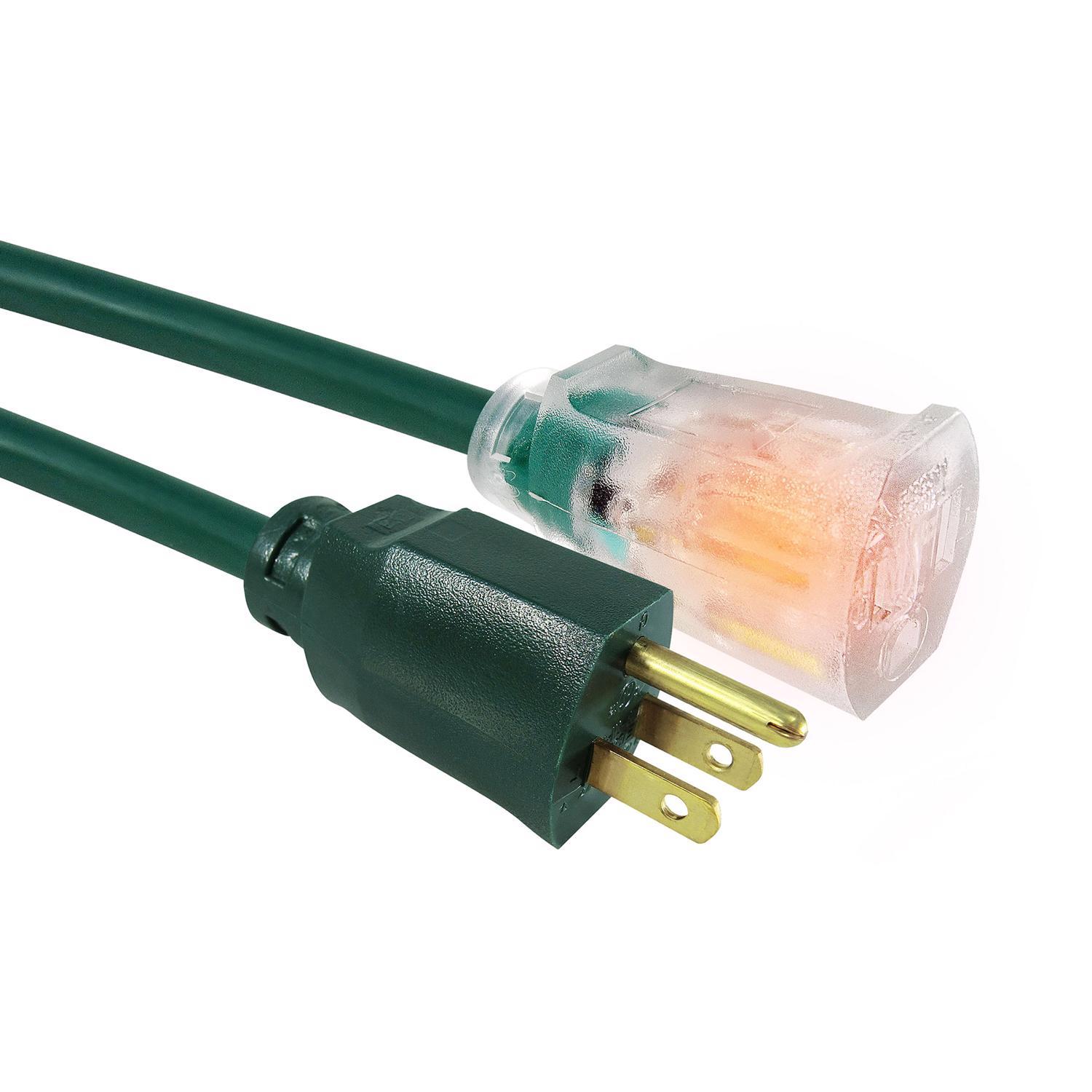 Ace Outdoor 25 ft. L Green Triple Outlet Cord 14/3 STW