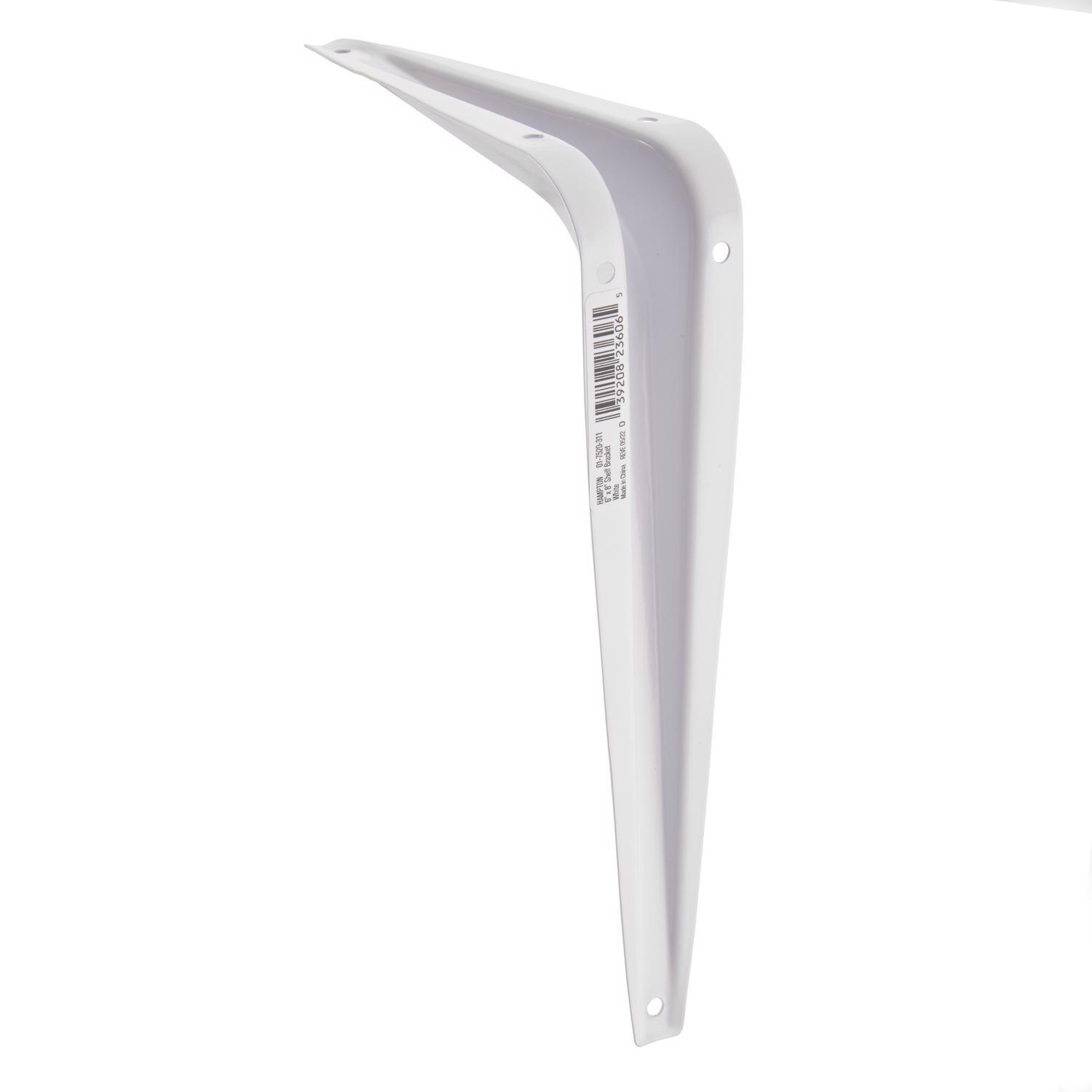 Hampton White Steel Shelf Support 18 Ga. 6 in. L 100 lb