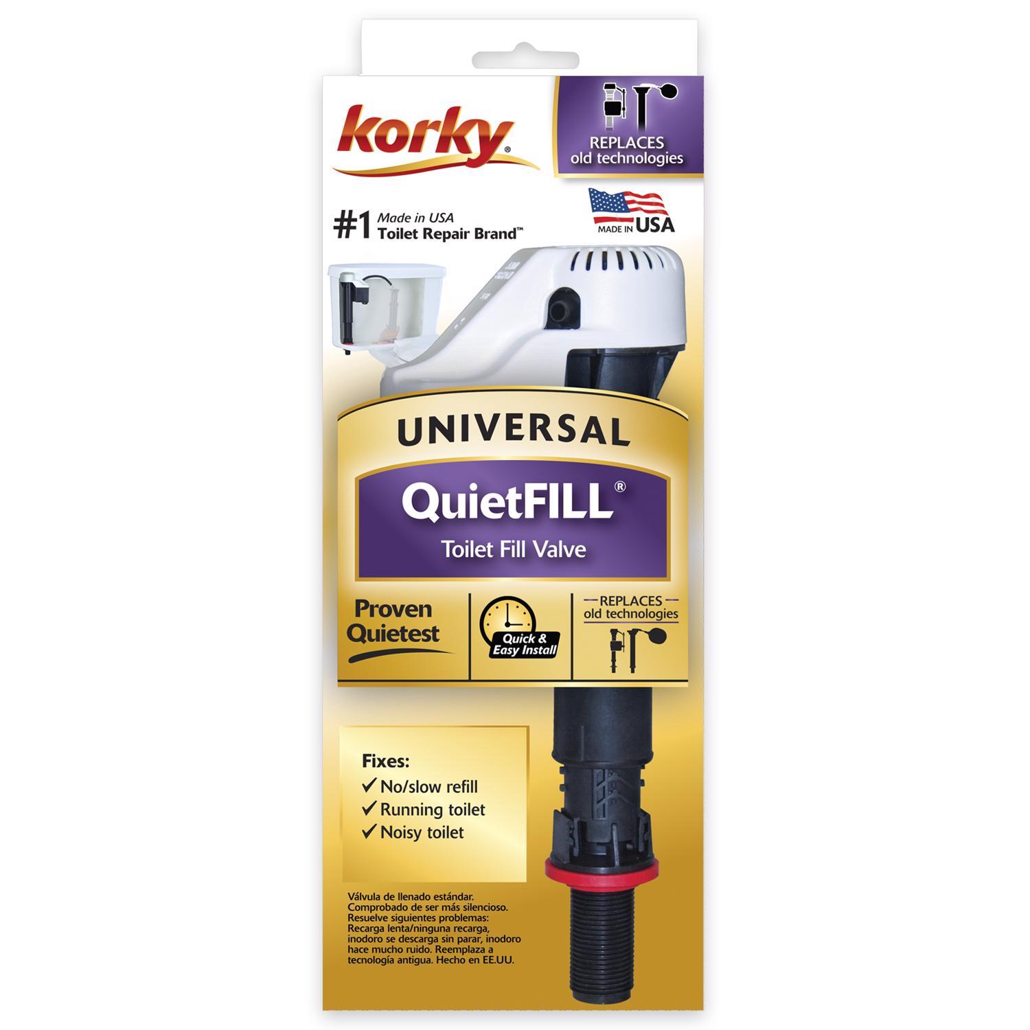 Korky QuietFill Toilet Fill Valve Red For Universal
