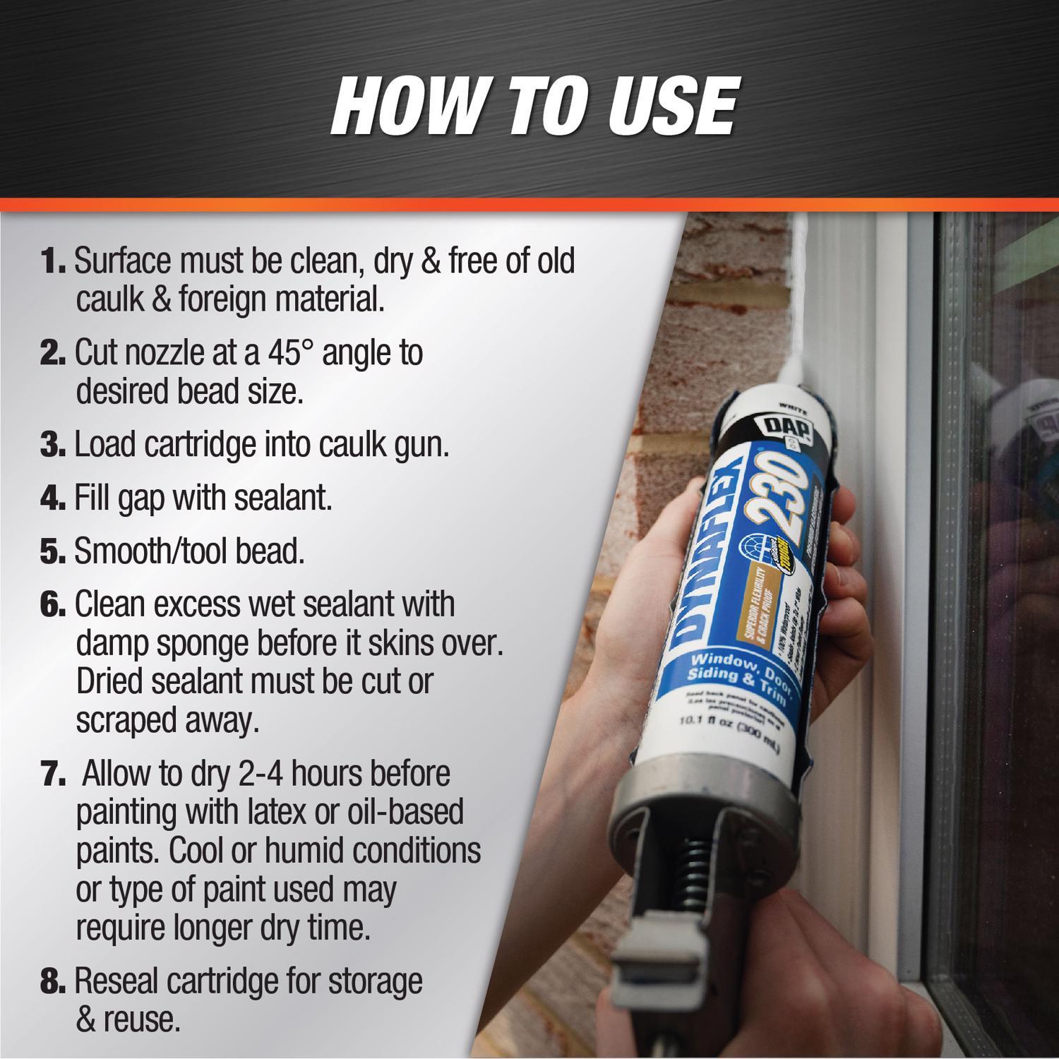 DAP Dynaflex 230 Clay Premium Latex Door/Siding/ Window Sealant 10.1 oz