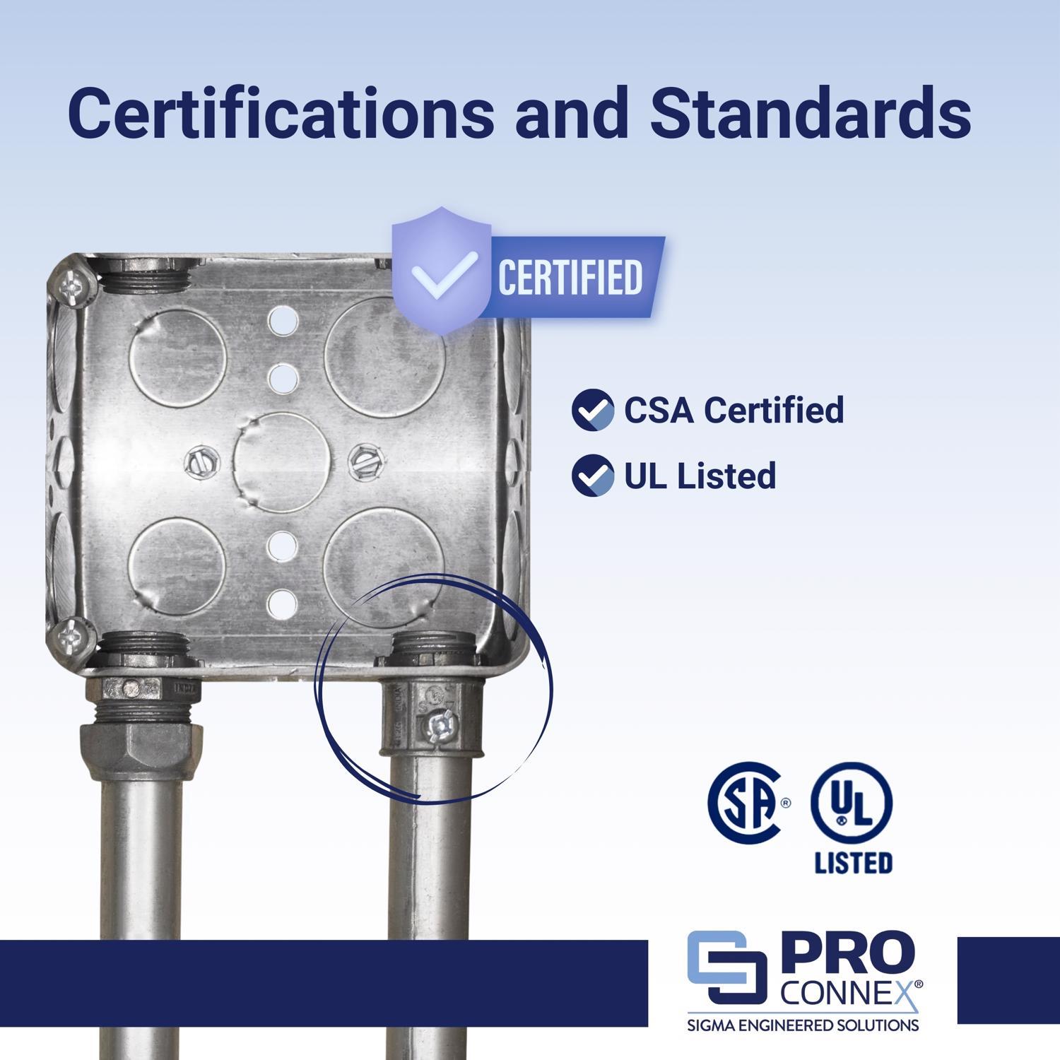 Sigma Engineered Solutions ProConnex 3/4 in. D Die-Cast Zinc Set Screw Connector For EMT 25 pk