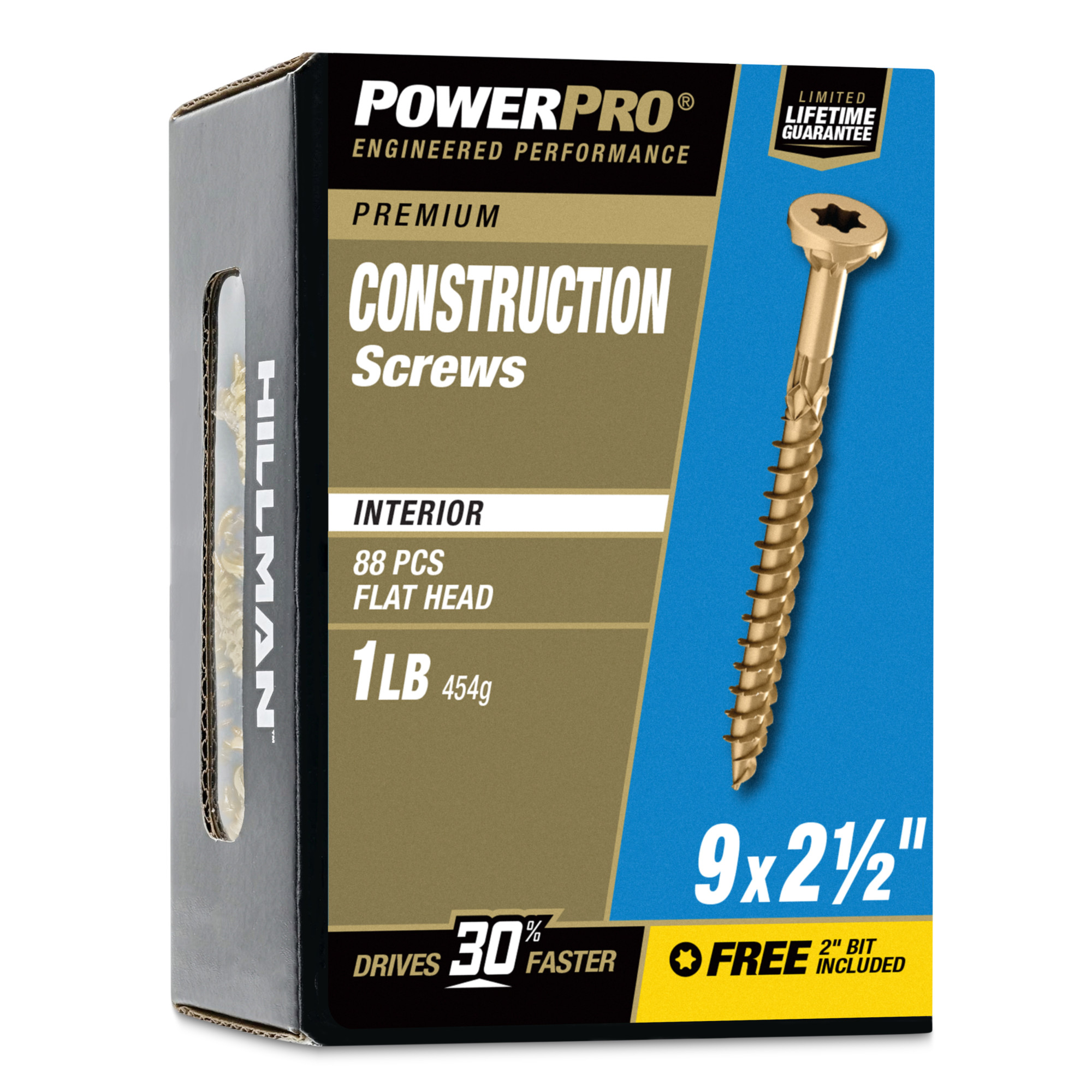 Power Pro Premium Interior Construction Screws (#9 x 2-1/2 in.) - 88 pc