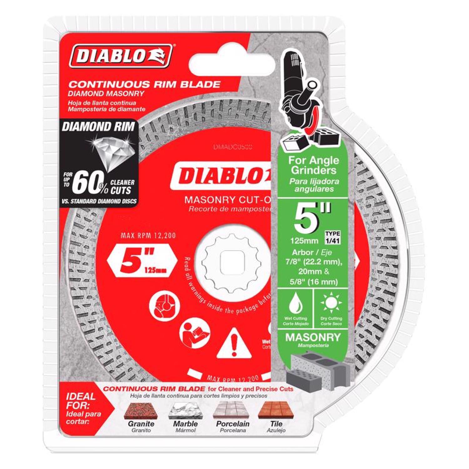 Diablo 5 in. D X 7/8 in. X.055 in. thick Diamond Masonry Cut-Off Disc 1 pk