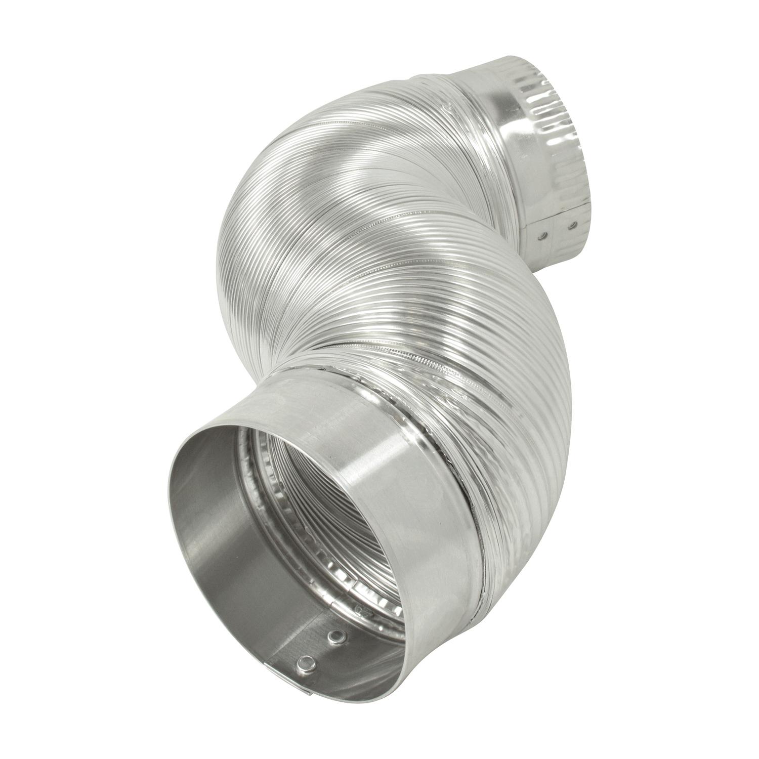 Ace 2 ft. L X 4 in. D Silver/White Aluminum Semi-Rigid Vent Duct