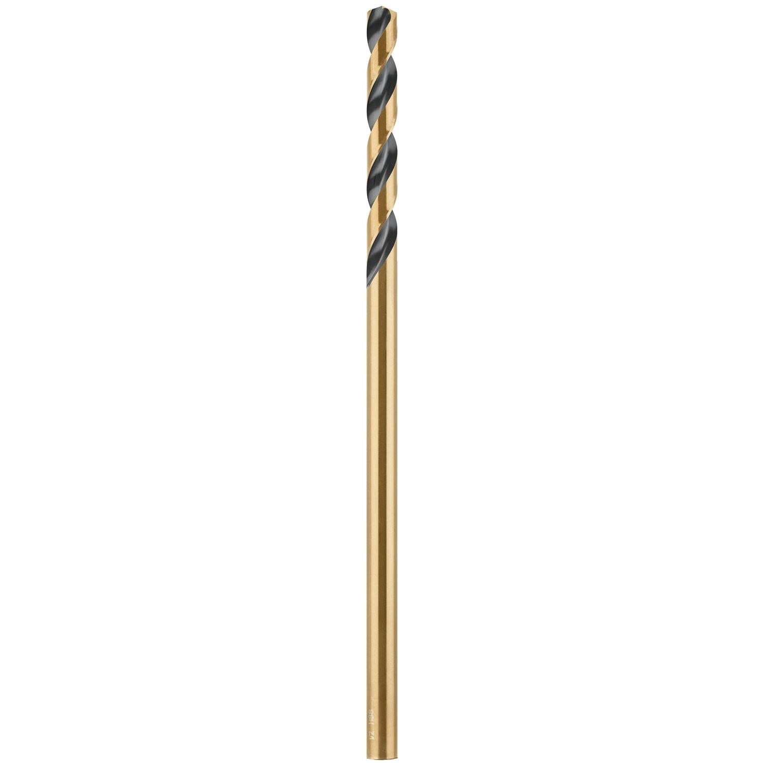 DEWALT Black & Gold 3/8 in. X 12 in. L High Speed Steel Split Point Aircraft Drill Bit Straight Shan