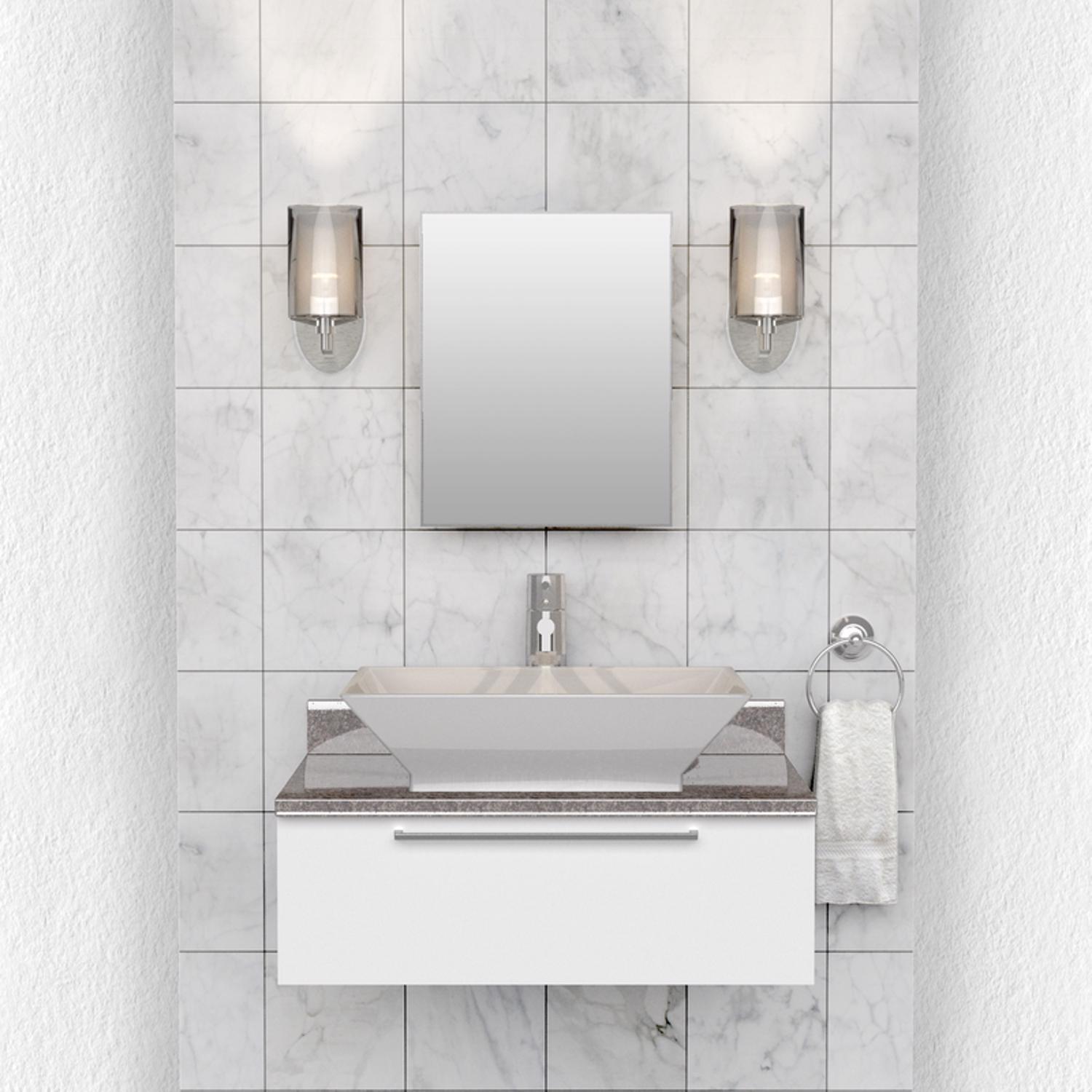 Zenna Home 20-1/8 in. H X 16-1/8 in. W X 3.25 in. D Rectangle Medicine Cabinet/Mirror