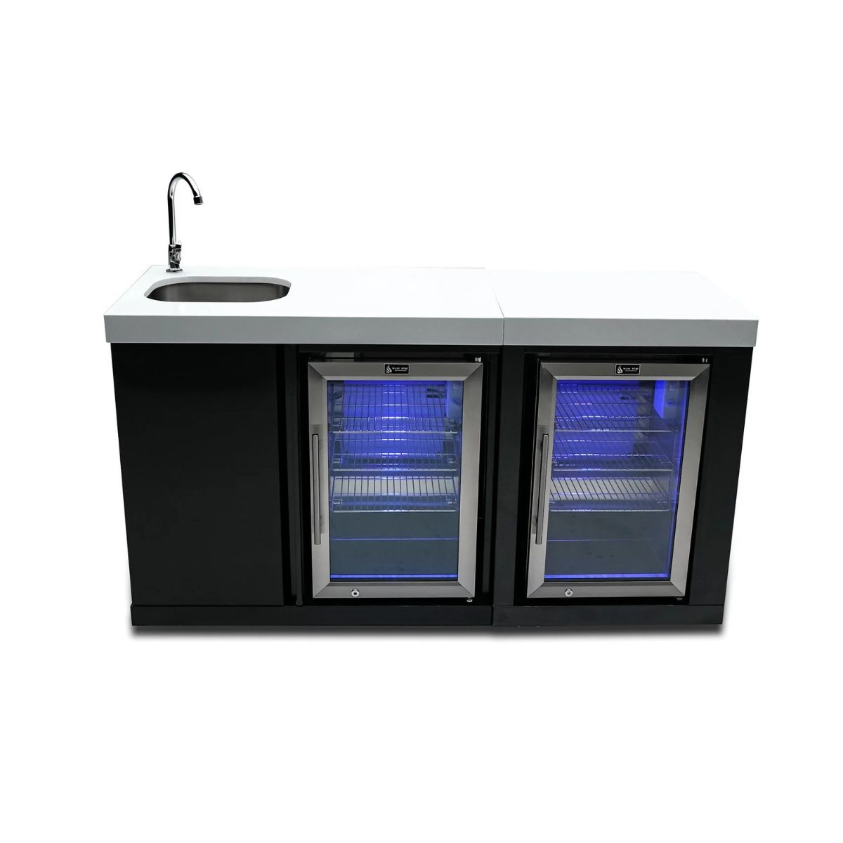 Mont Alpi Black Stainless Steel Beverage center and fridge cabinet
