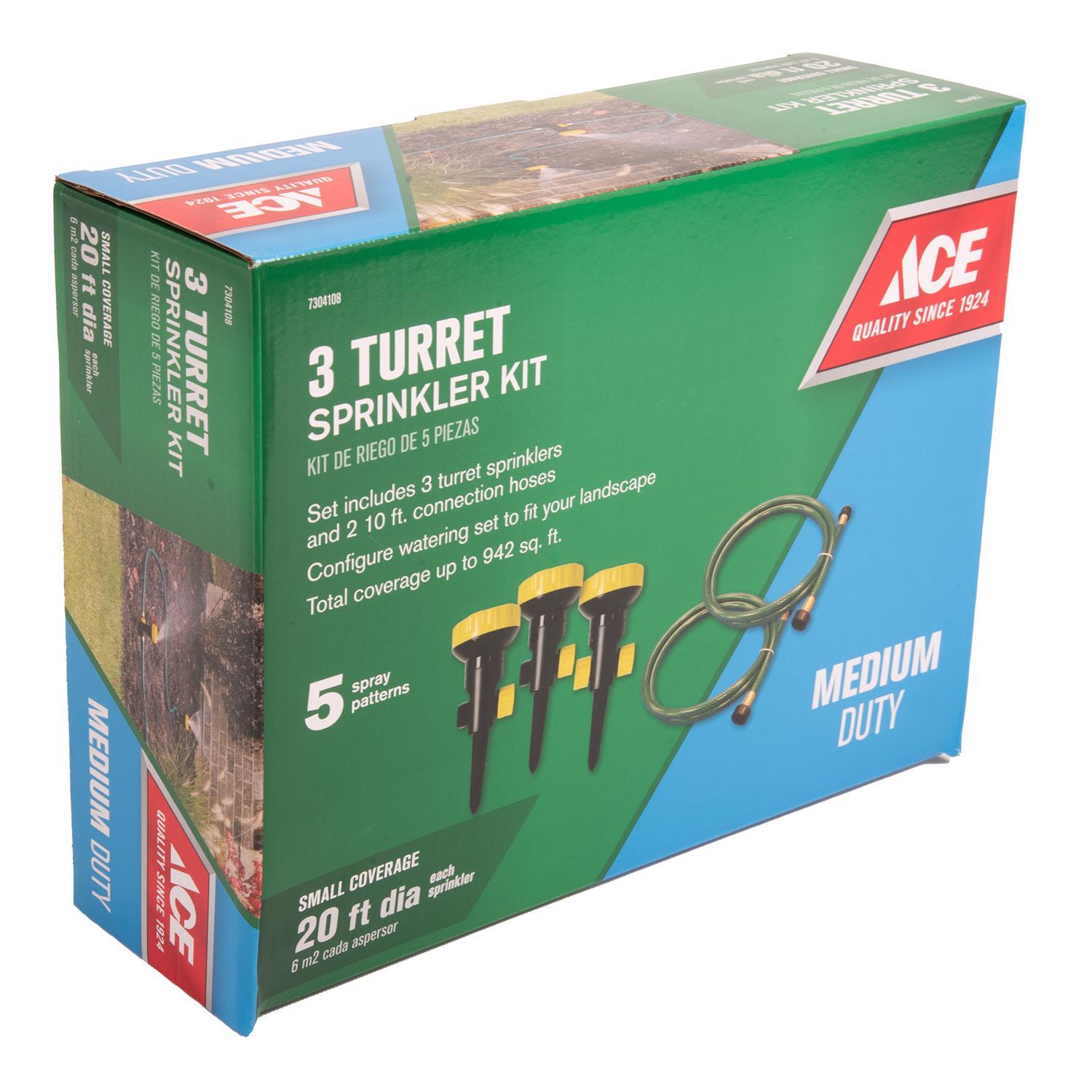 Ace Plastic Spike Base 5-Pattern Sprinkler Watering Kit 800 sq ft 5 pc