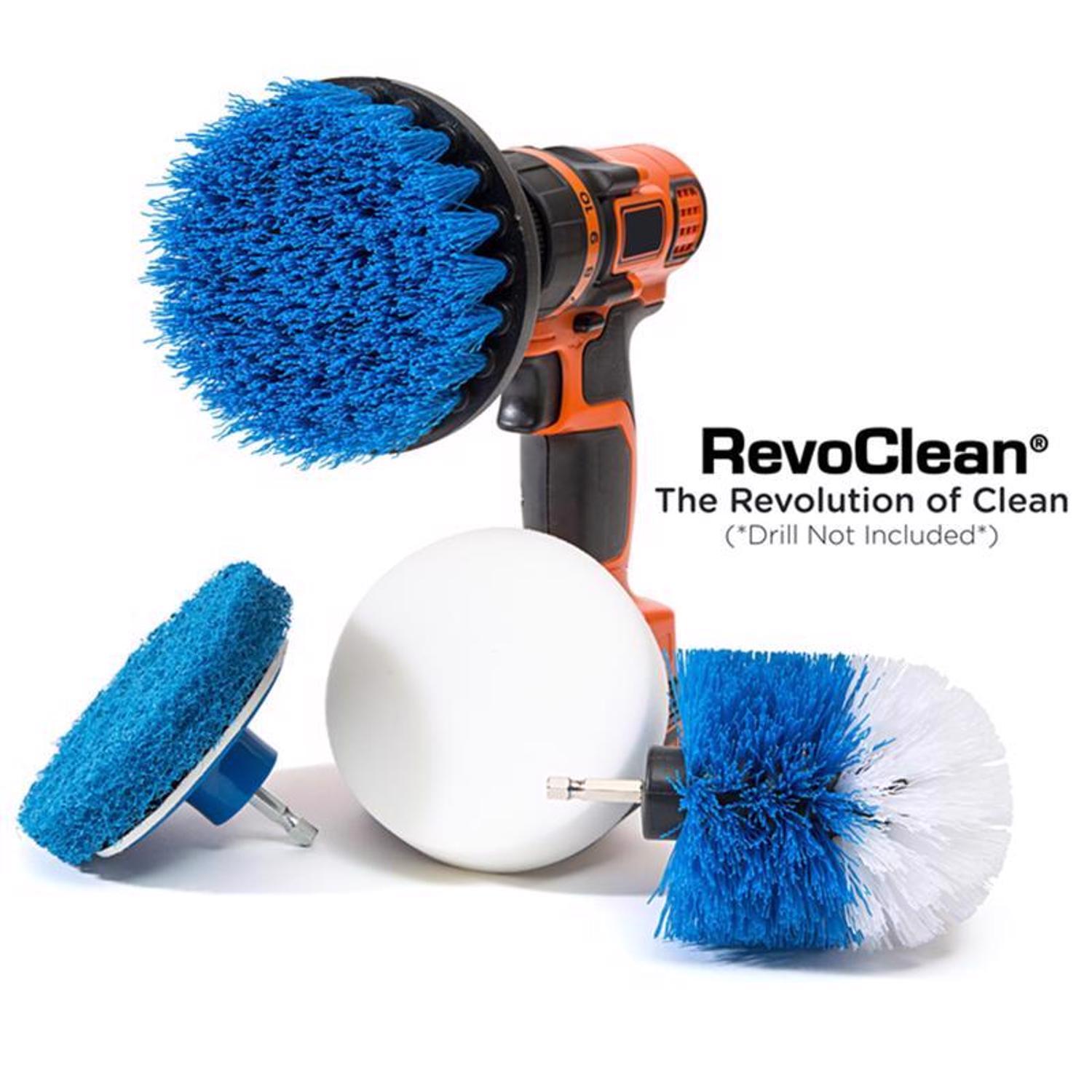 RevoClean 4 in. W Soft/Medium Bristle Metal Handle Drill Brush Set