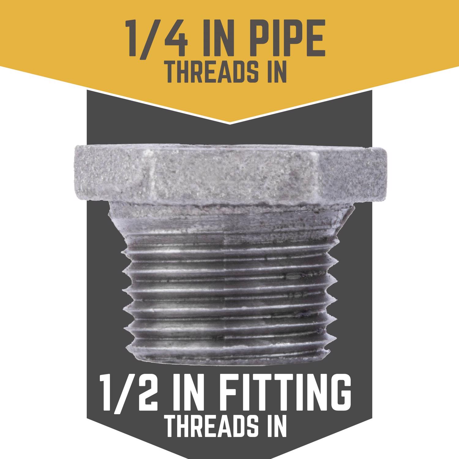 STZ Industries 1/2 in. MIP each X 1/4 in. D FIP Black Malleable Iron Hex Bushing