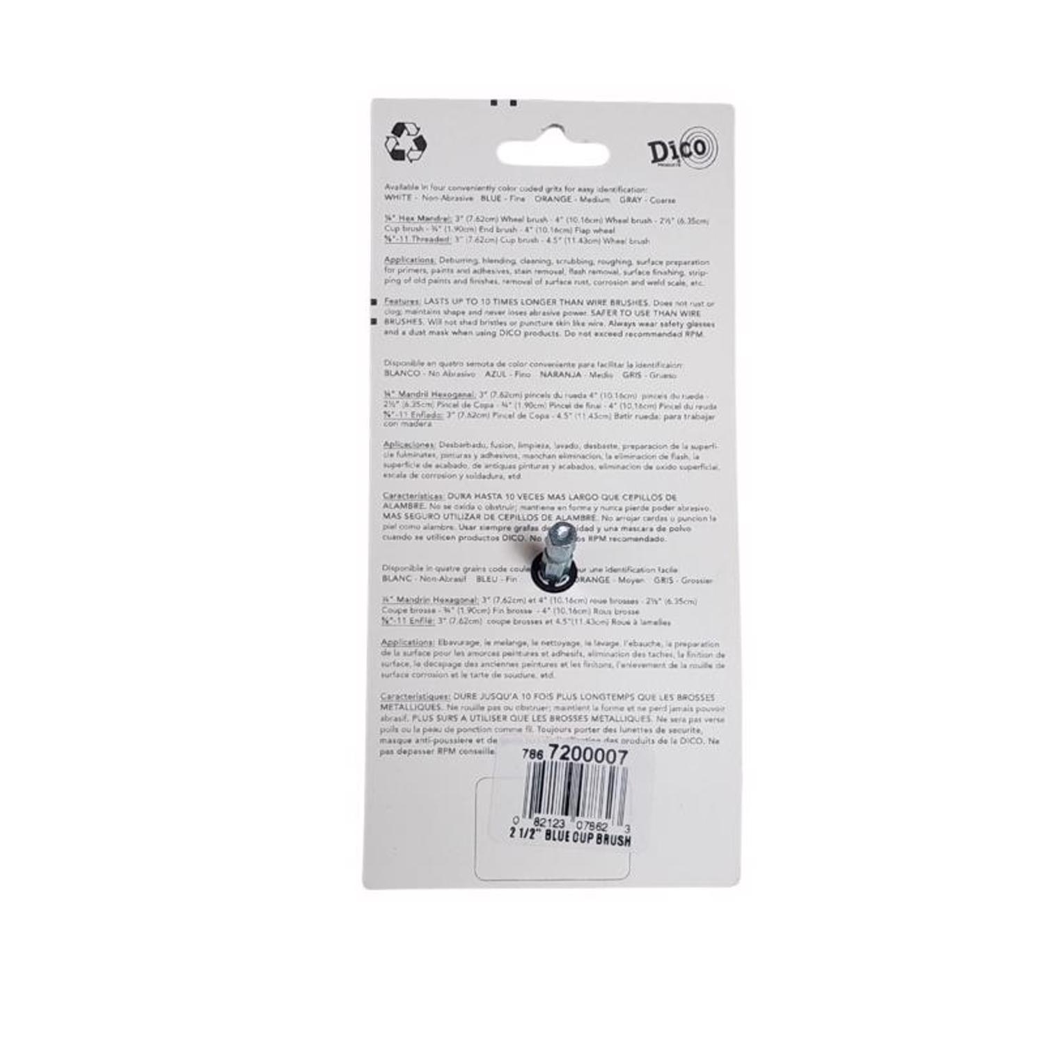 Dico Nyalox 4 in. Medium Crimped Mandrel Mounted Wheel Brush Nylon 2500 rpm 1 pc