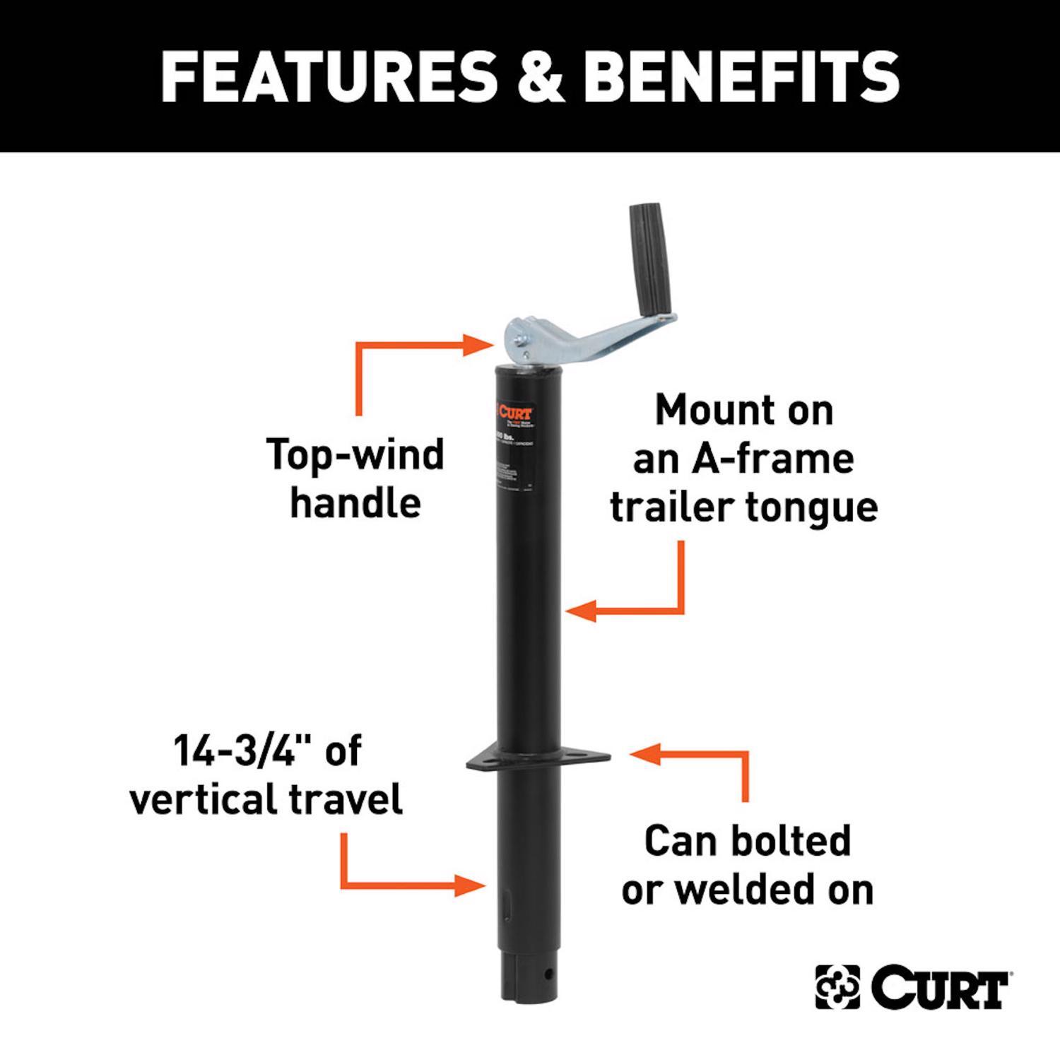 CURT Manual 2000 lb Trailer Jack