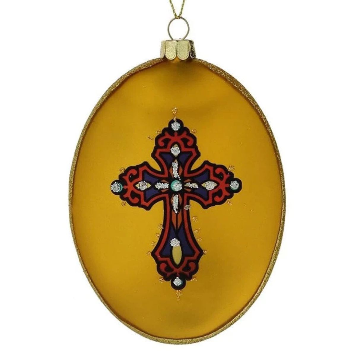 4.5 in. Stained Glass Oval Ornament