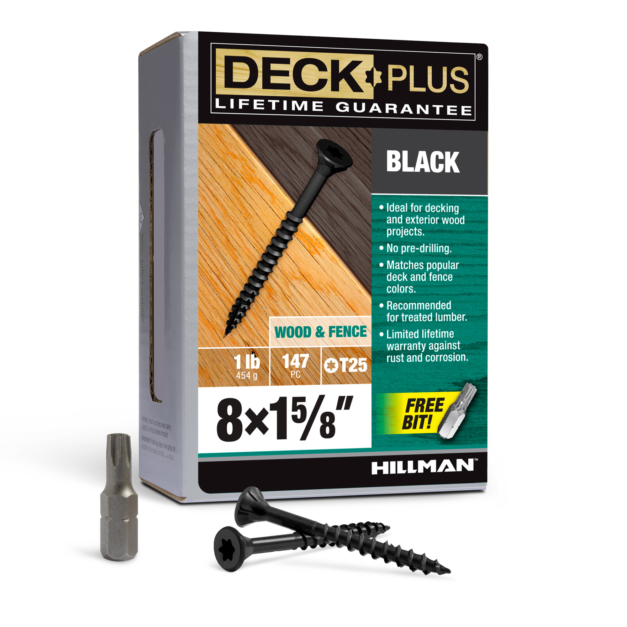 Deck Plus Black Deck Screws (#8 x 1-5/8 in.)