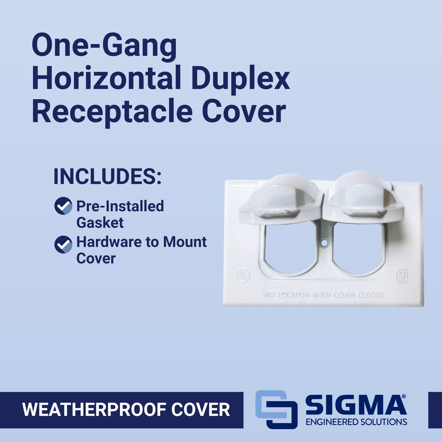 Sigma Engineered Solutions Rectangle Die-Cast Metal 1 gang 2.83 in. H X 4.57 in. W Horizontal Duplex