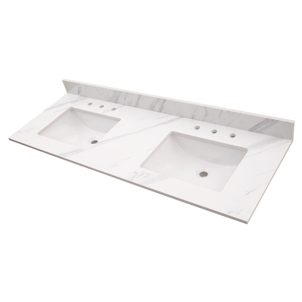 MSI Calacatta Lumas Vanity Top With Sink 61in.x22in.x2CM DBL BWL