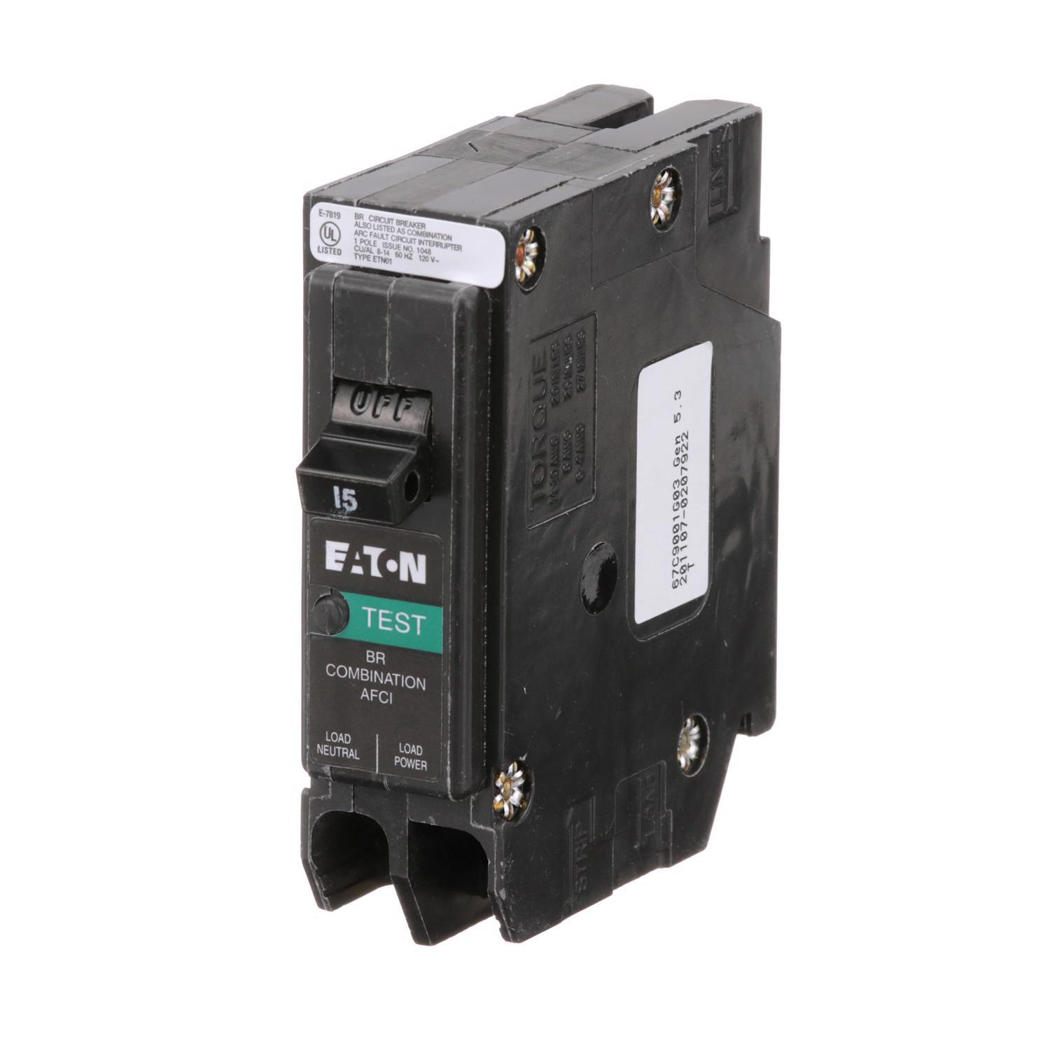 Eaton 15 amps Combination AFCI Single Pole Circuit Breaker